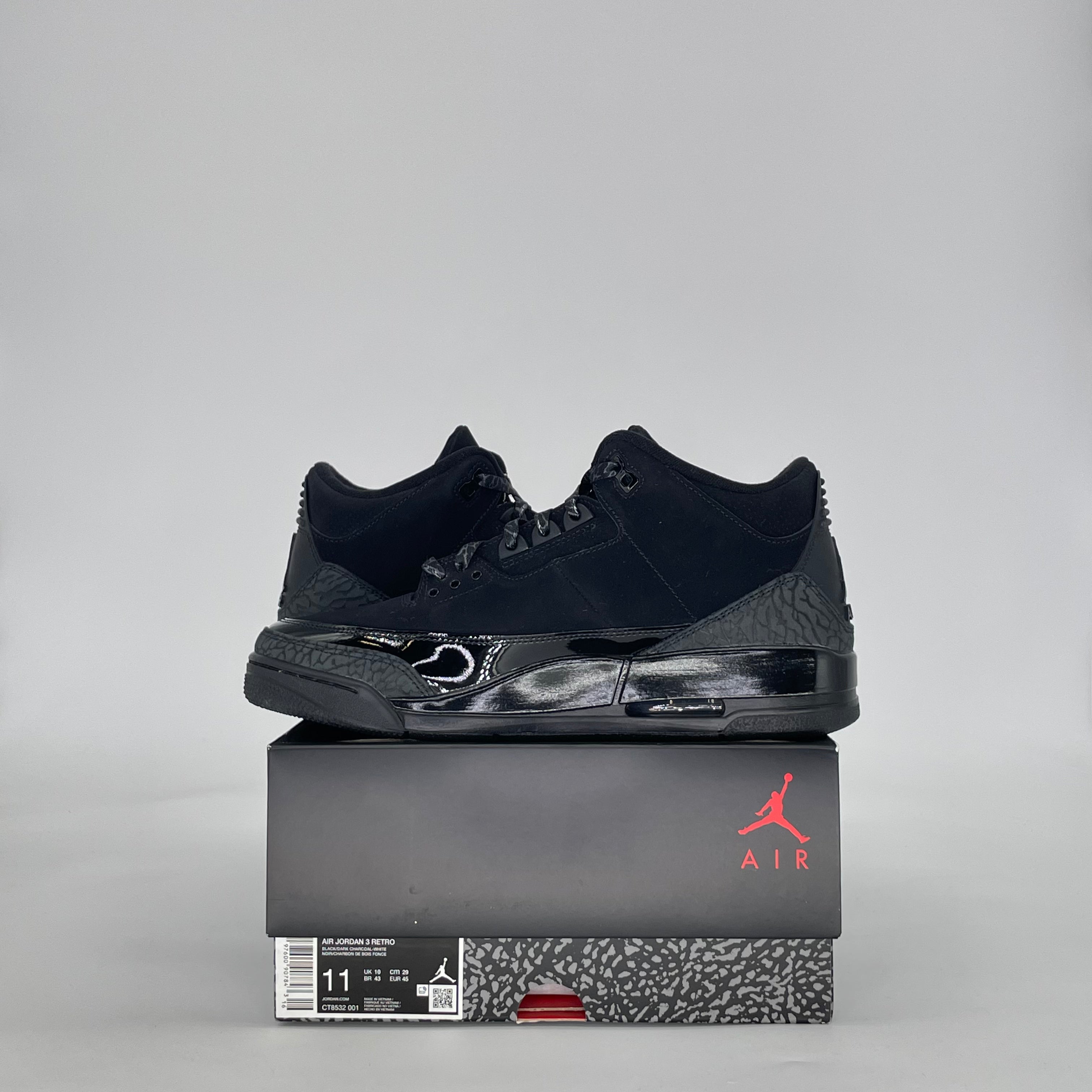 AIR JORDAN 3 BLACK CAT CT8532-001 SIZE 11/12.5W
