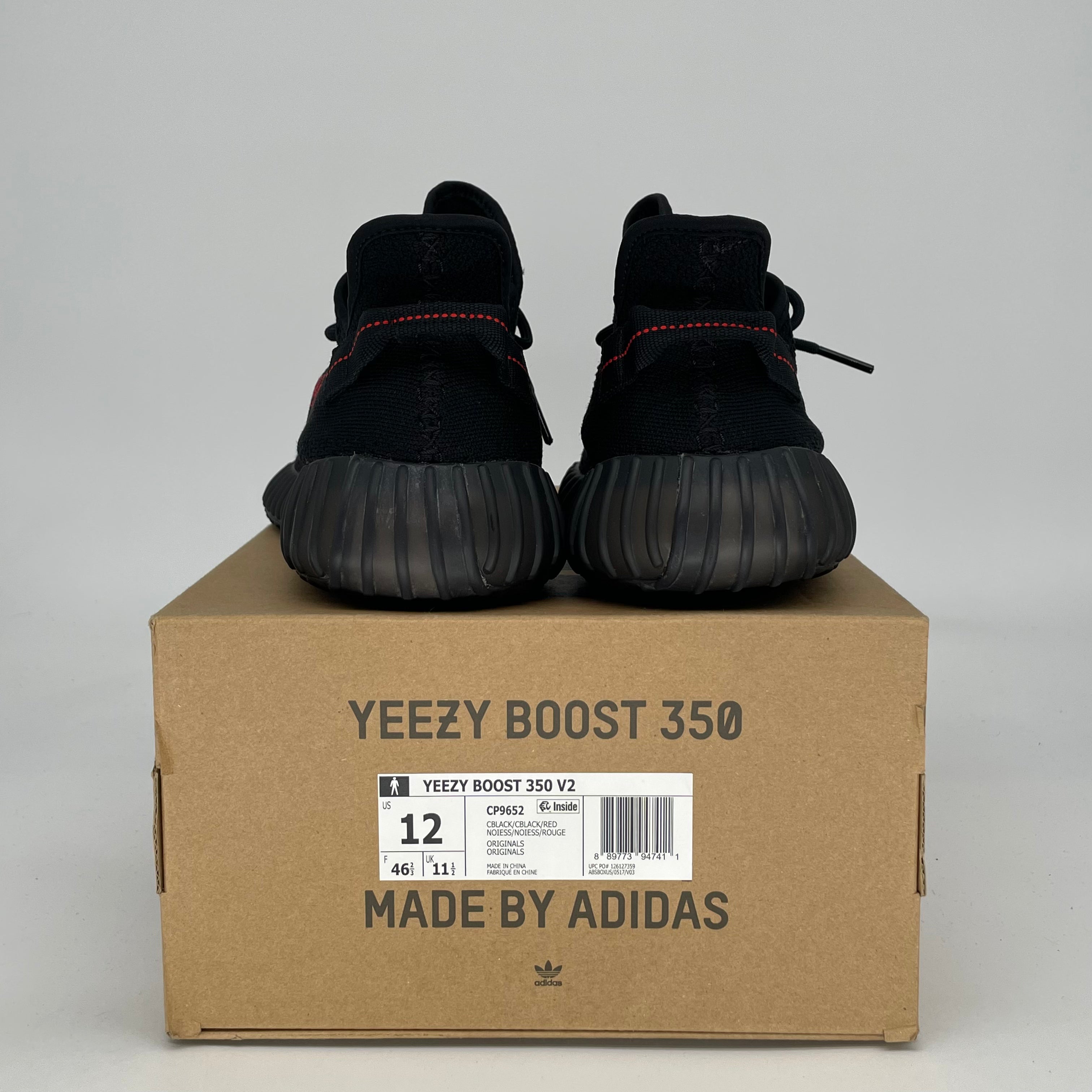 ADIDAS YEEZY 350 V2 BLACK RED CP9652 SIZE 12/13.5W