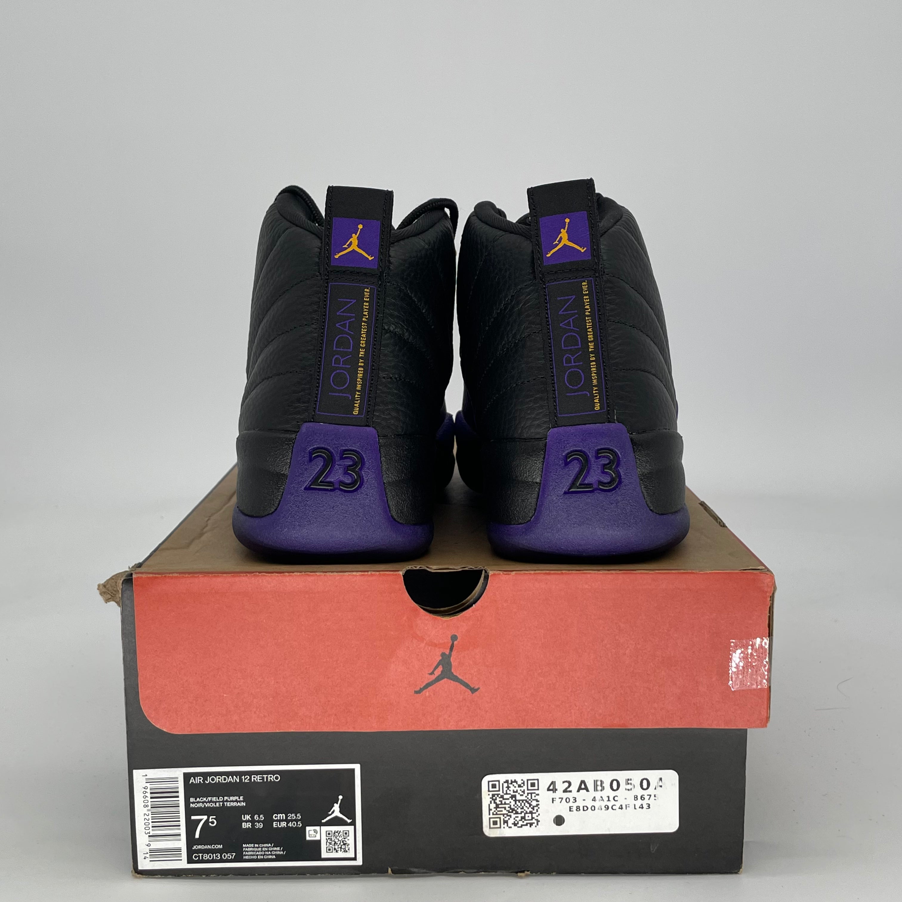 AIR JORDAN 12 FIELD PURPLE CT8013-057 SIZE 7.5/9W