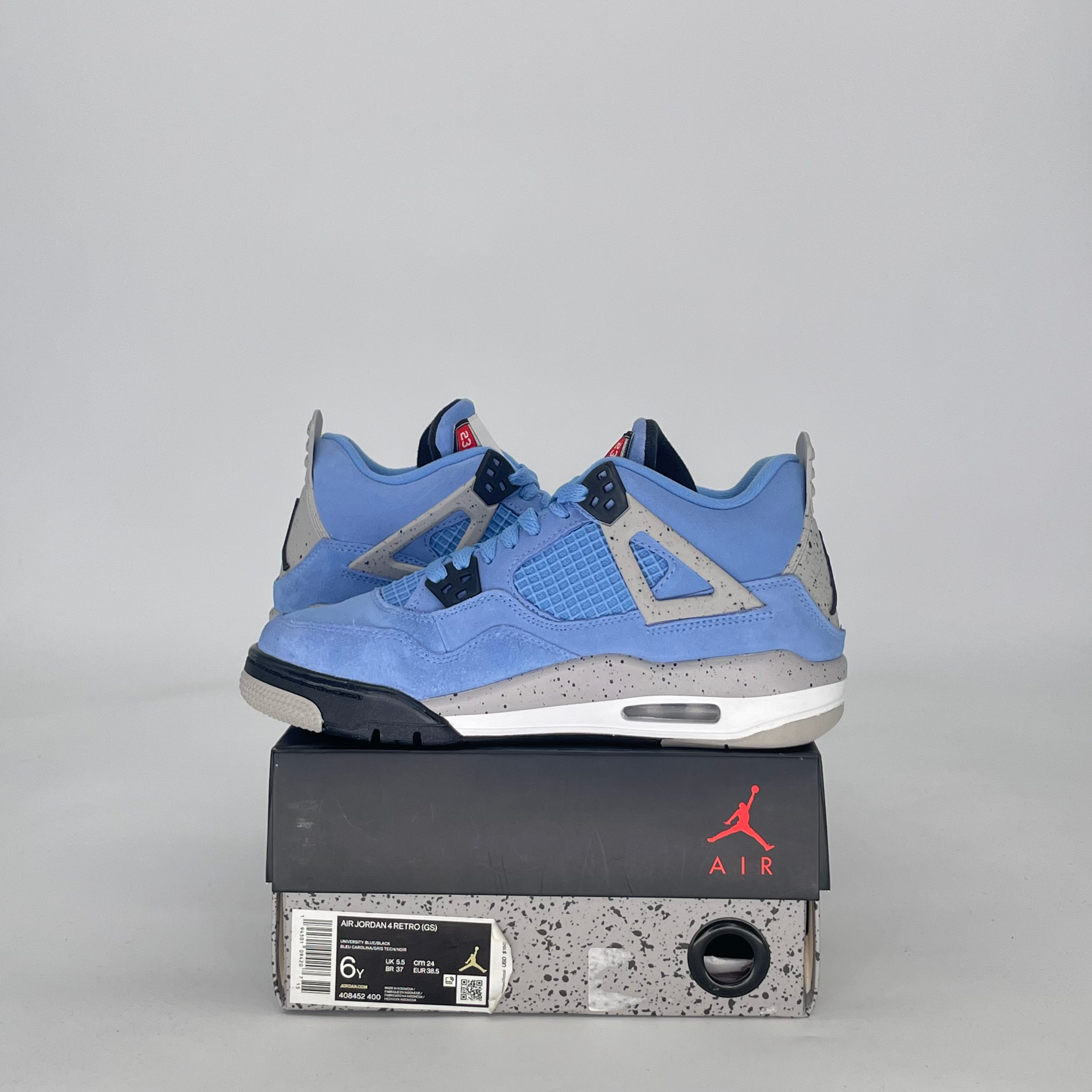 AIR JORDAN 4 UNIVERSITY BLUE 408452-400 SIZE 6/7.5W GS