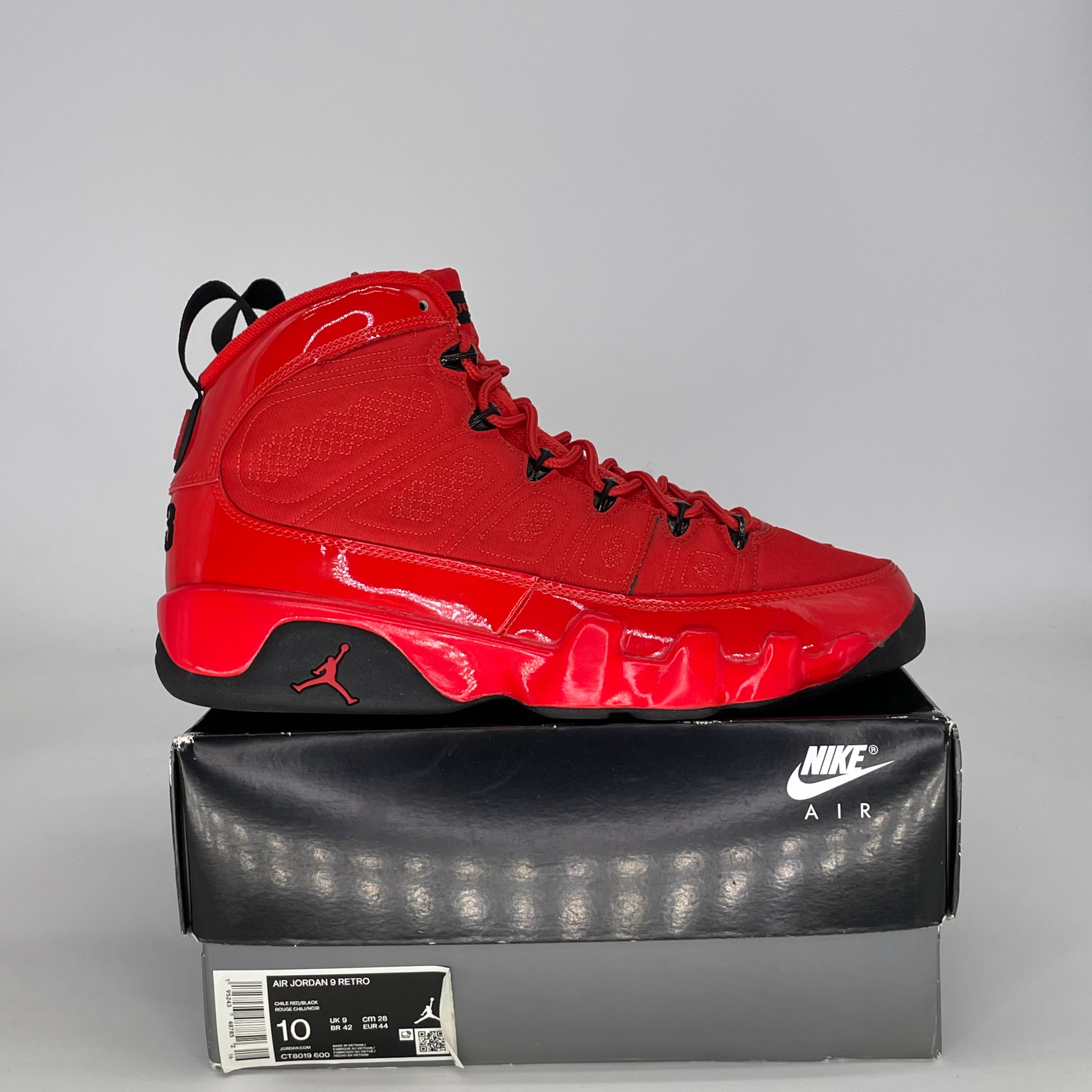 AIR JORDAN 9 CHILE RED CT8019-600 SIZE 10/11.5W