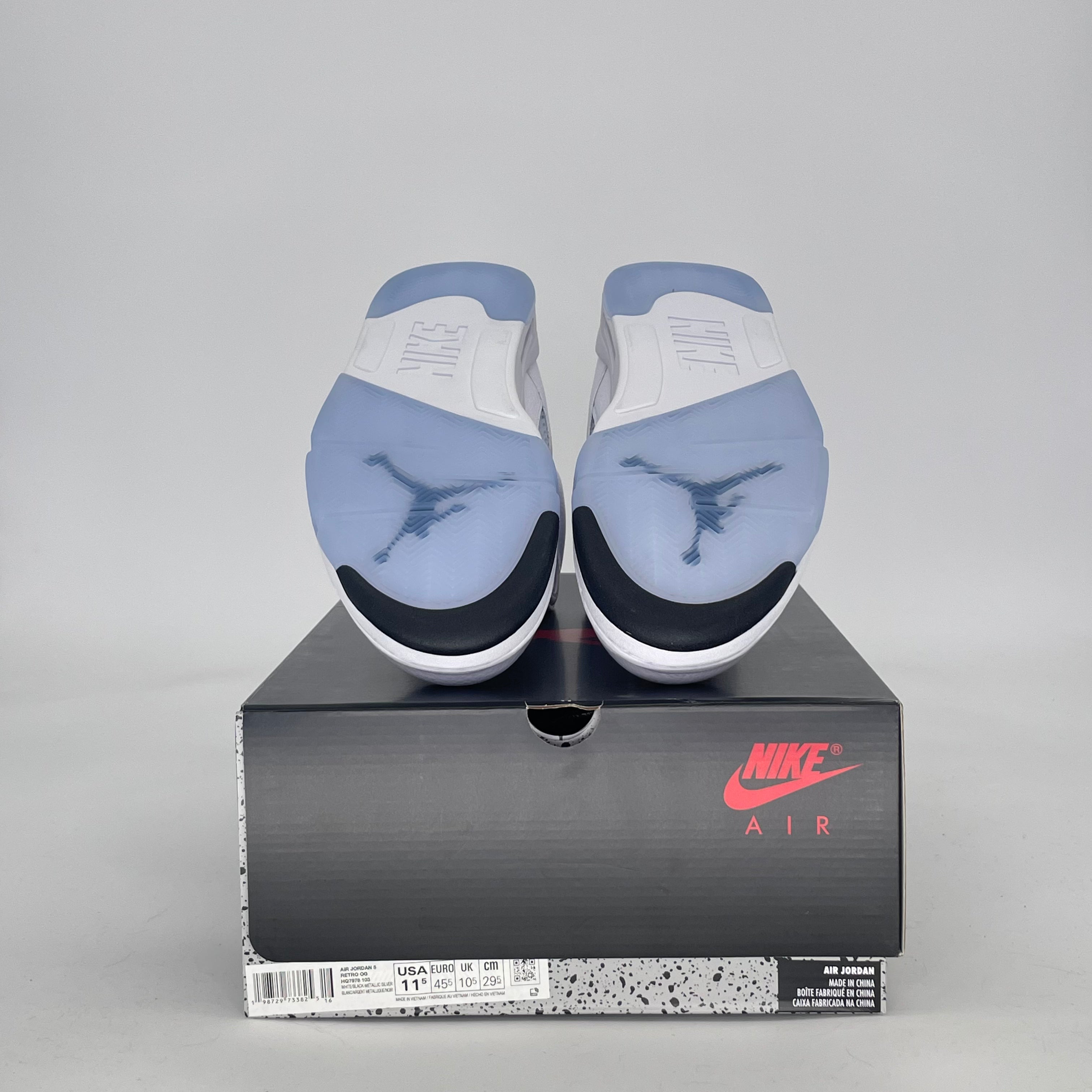 AIR JORDAN 5 WHITE METALLIC HQ7978-103 SIZE 11.5/13W