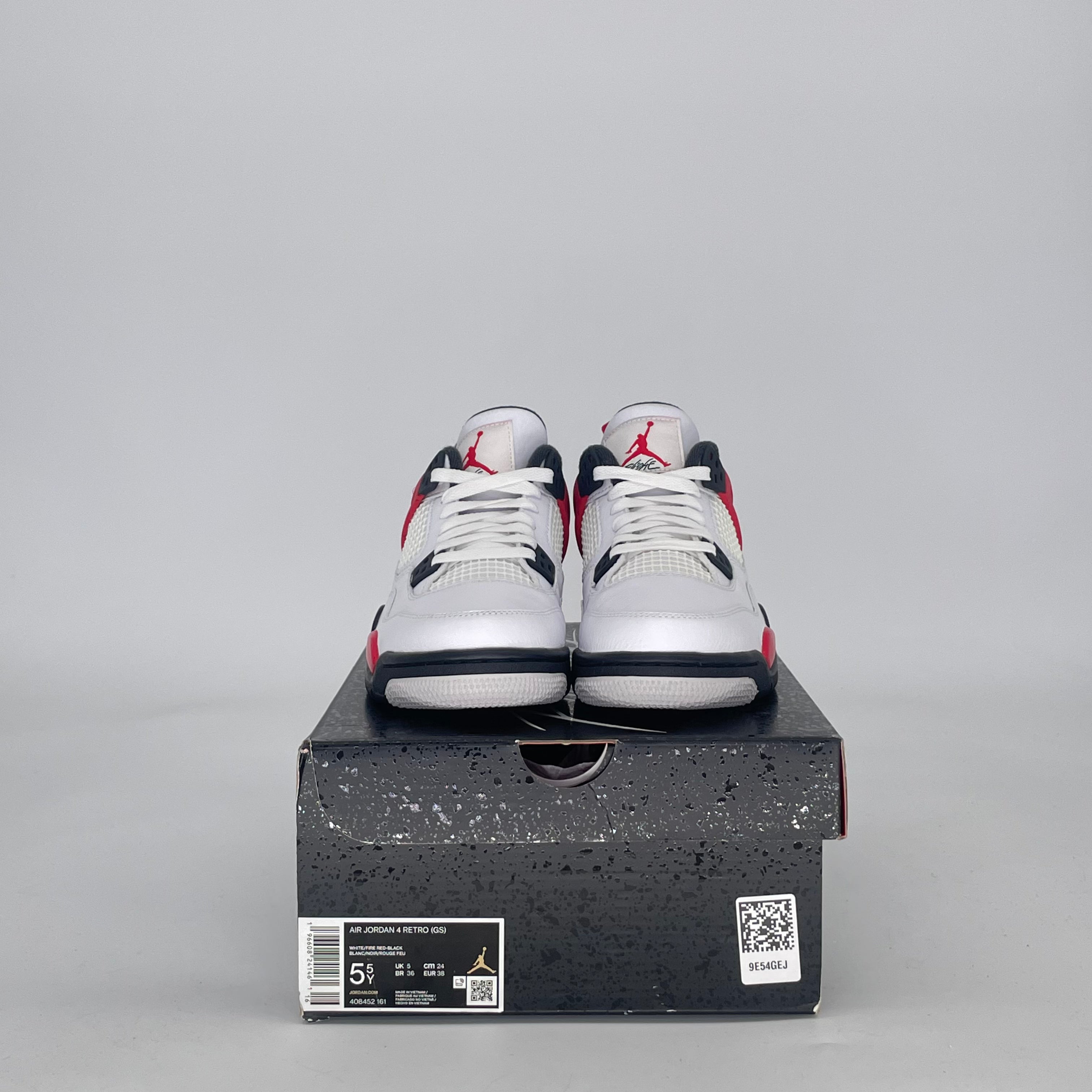 AIR JORDAN 4 RED CEMENT 408452-161 SIZE 5.5/7W GS