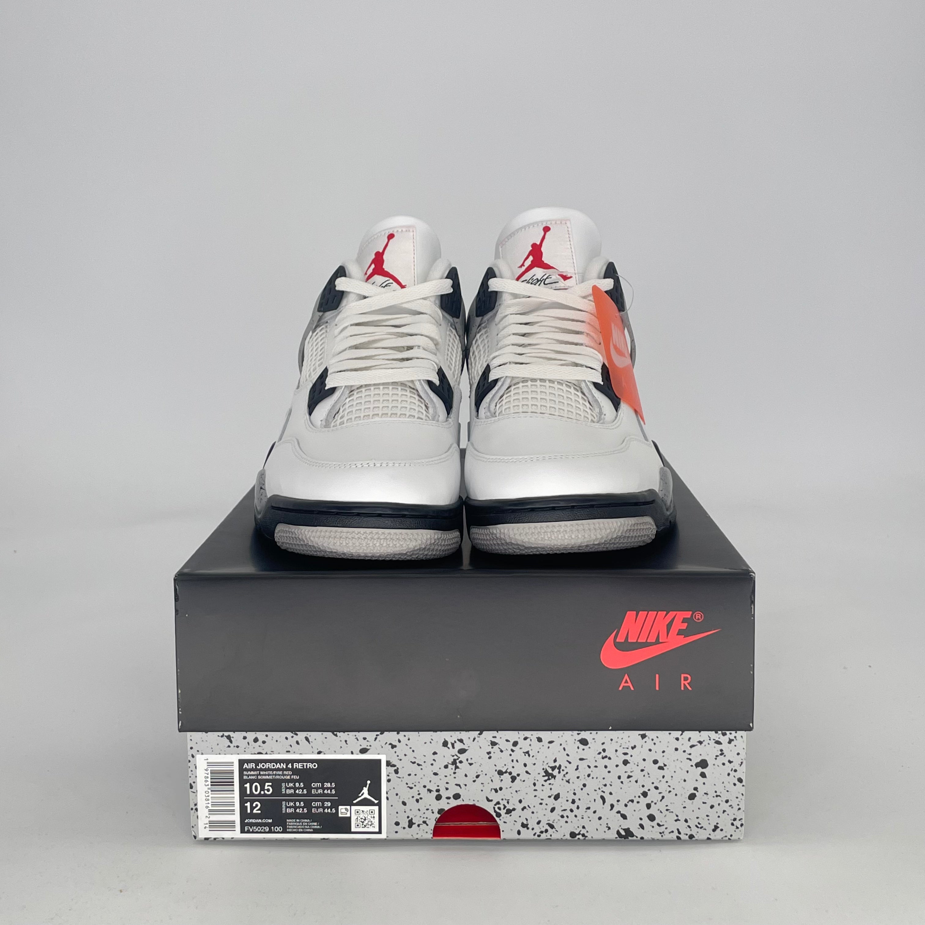 AIR JORDAN 4 WHITE CEMENT FV5029-100 SIZE 10.5/12W