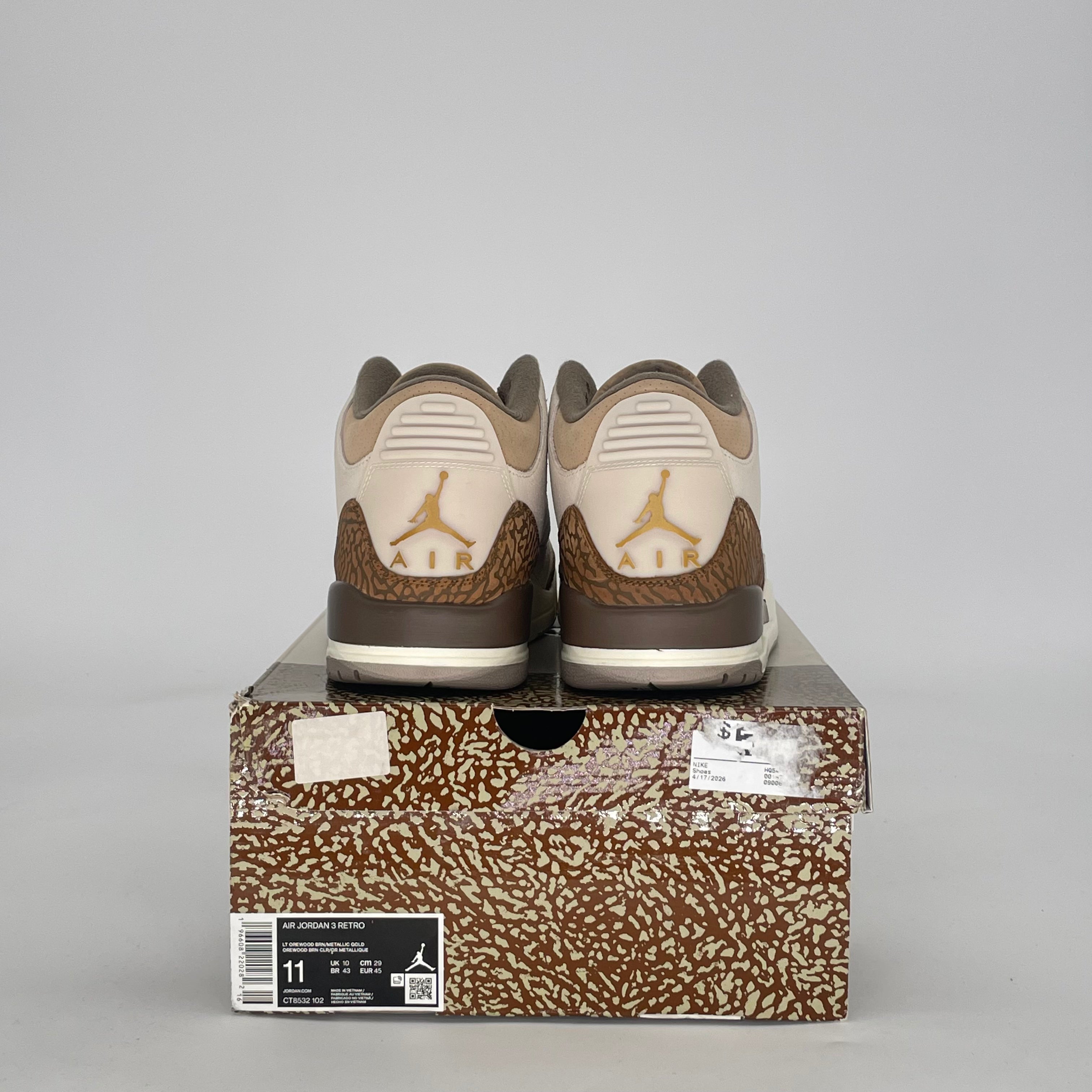 AIR JORDAN 3 PALOMINO CT8532-102 SIZE 11/12.5W