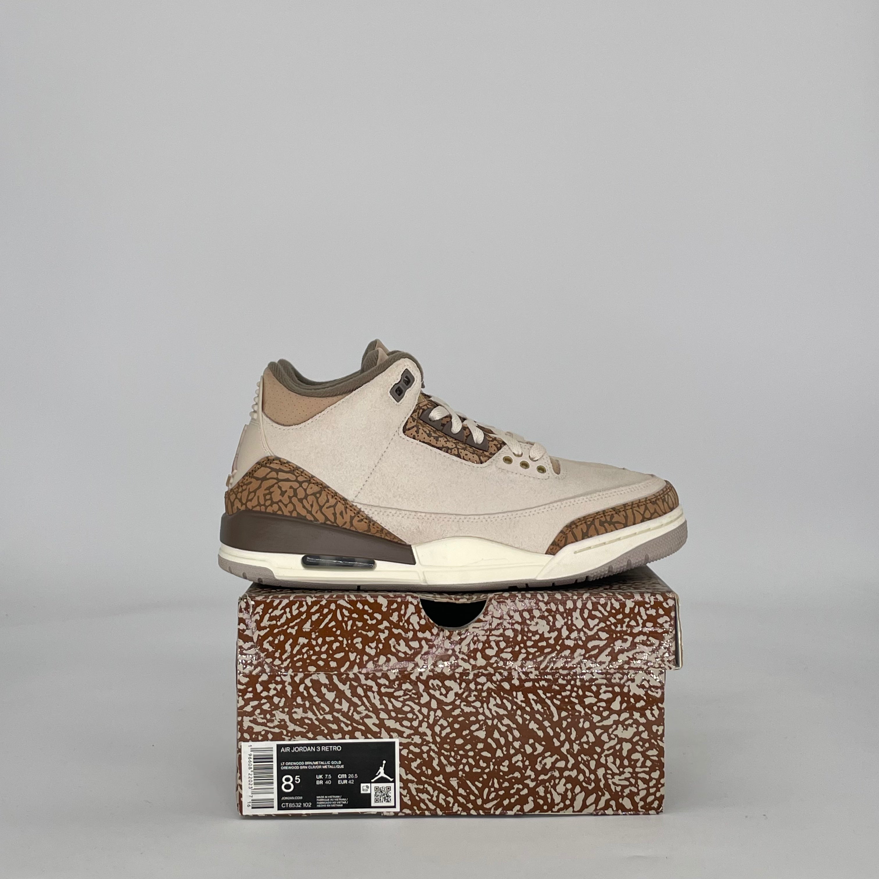 AIR JORDAN 3 PALOMINO CT8532-102 SIZE 8.5/10W