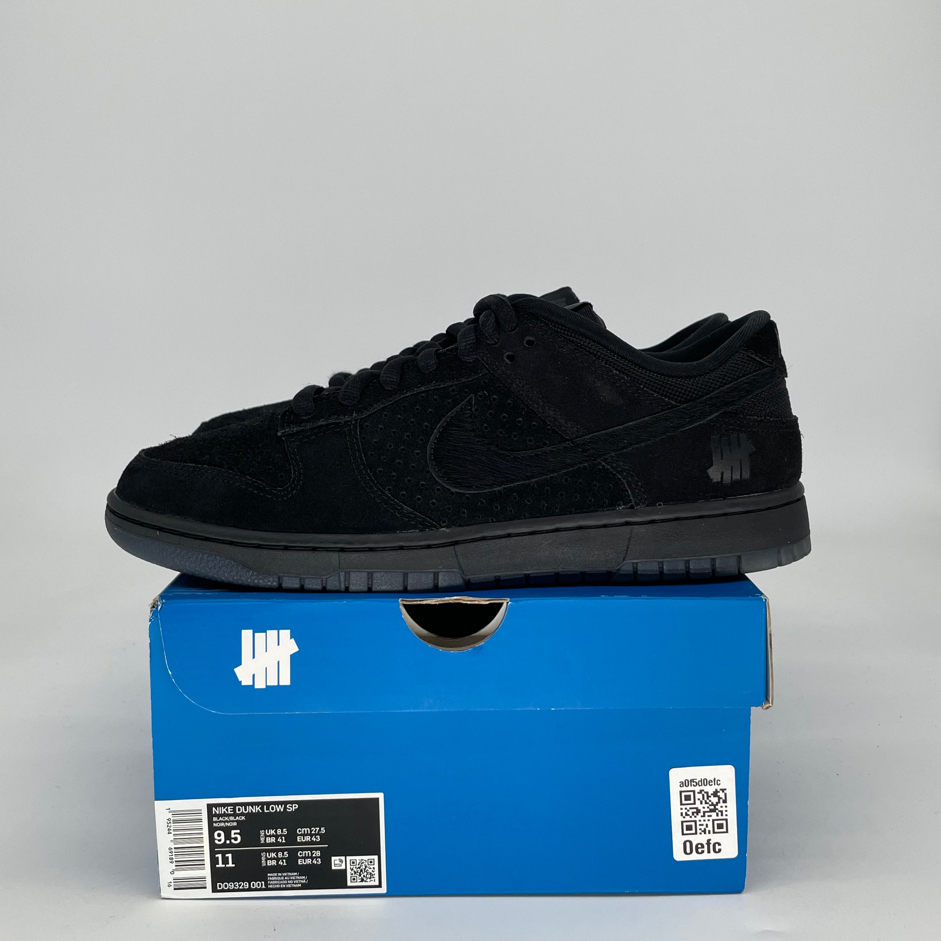 NIKE DUNK LOW X UNDEFEATED 5 ON IT BLACK DO9329-001 SIZE 9.5/11W