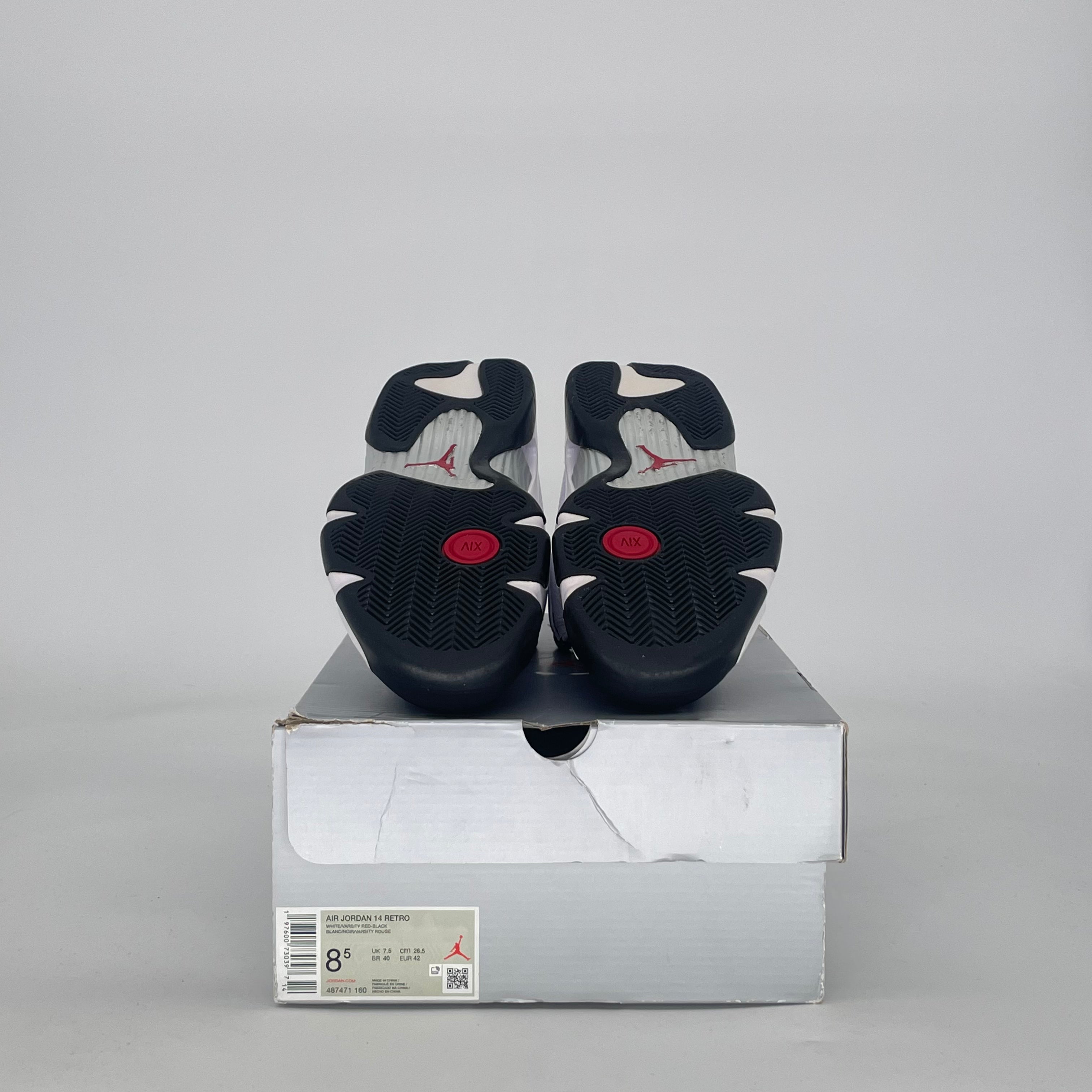 AIR JORDAN 14 BLACK TOE 487471-160 SIZE 8.5/10W