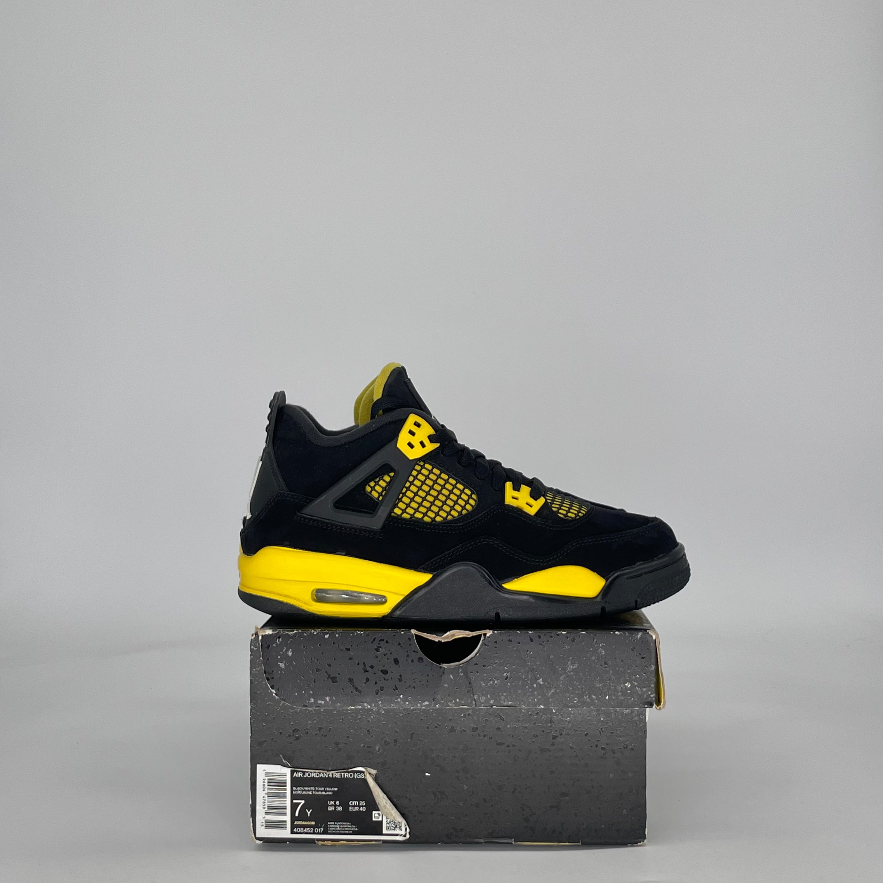 AIR JORDAN 4 THUNDER (2023) 408452-017 SIZE 7/8.5W GS