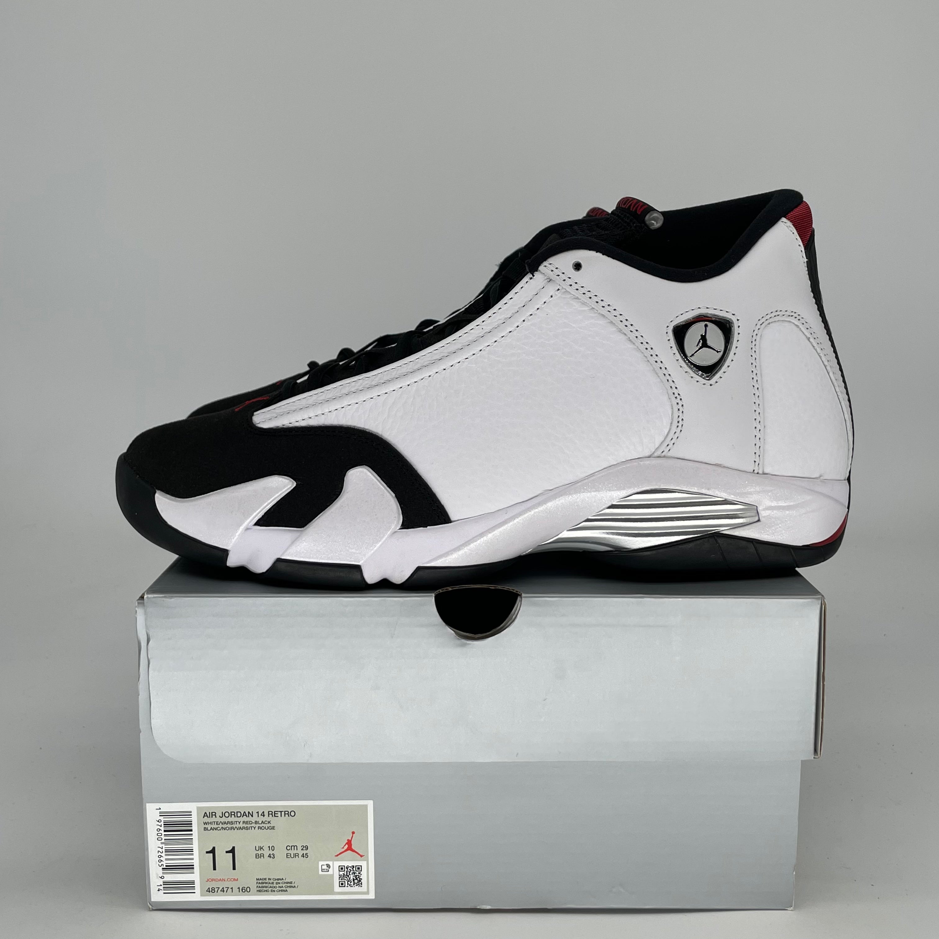 AIR JORDAN 14 BLACK TOE 487471-160 SIZE 11/12.5W