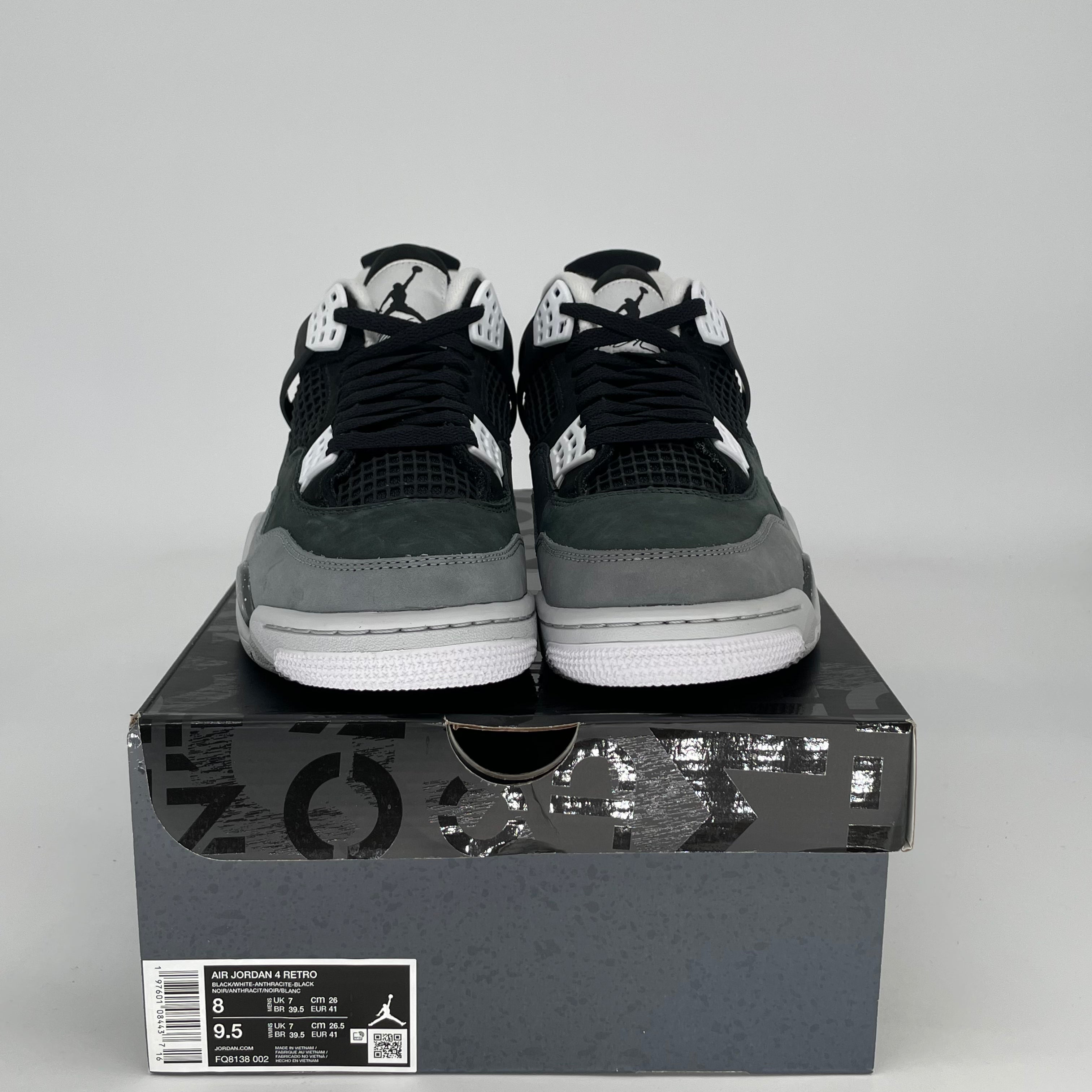 AIR JORDAN 4 FEAR FQ8138-002 SIZE 8/9.5W