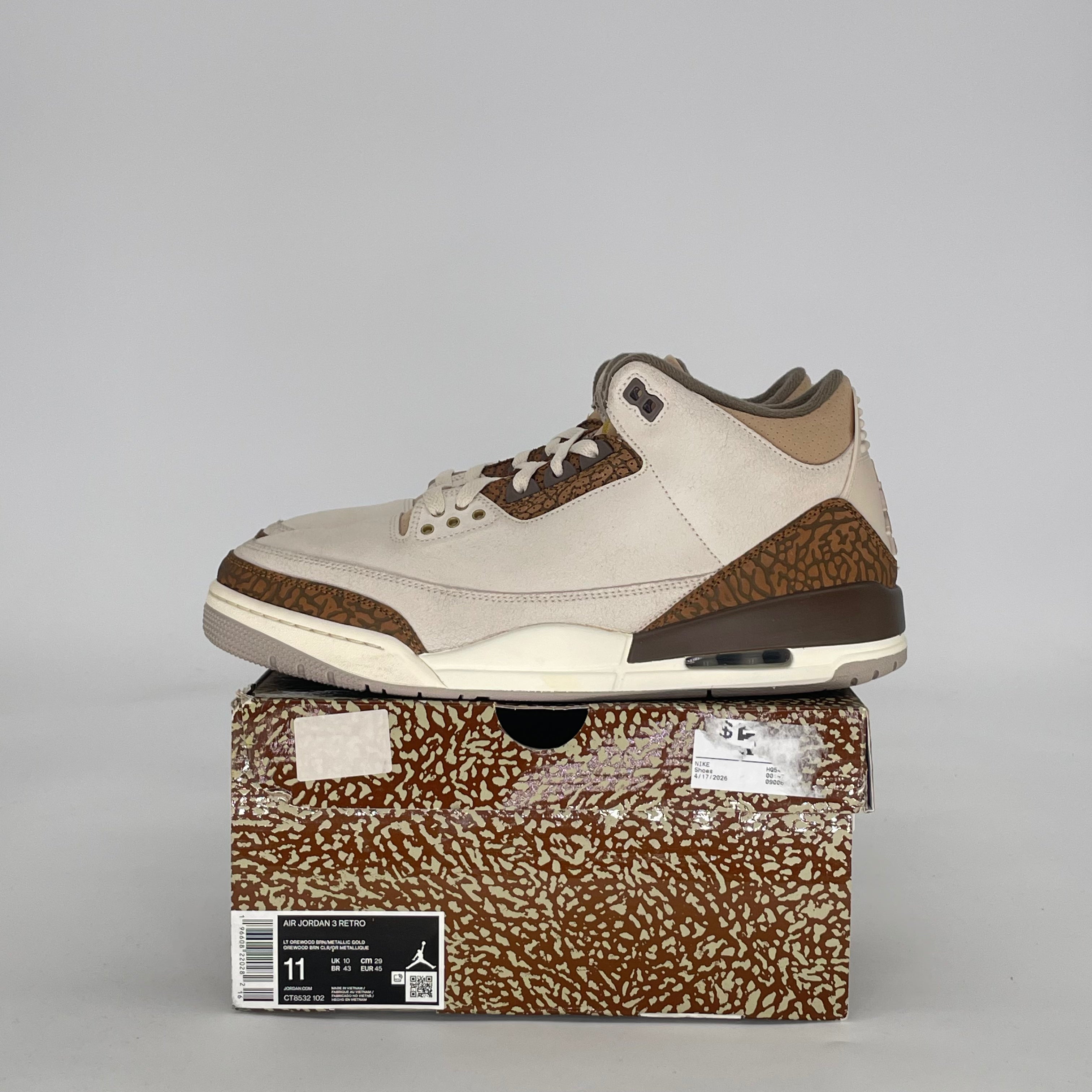 AIR JORDAN 3 PALOMINO CT8532-102 SIZE 11/12.5W