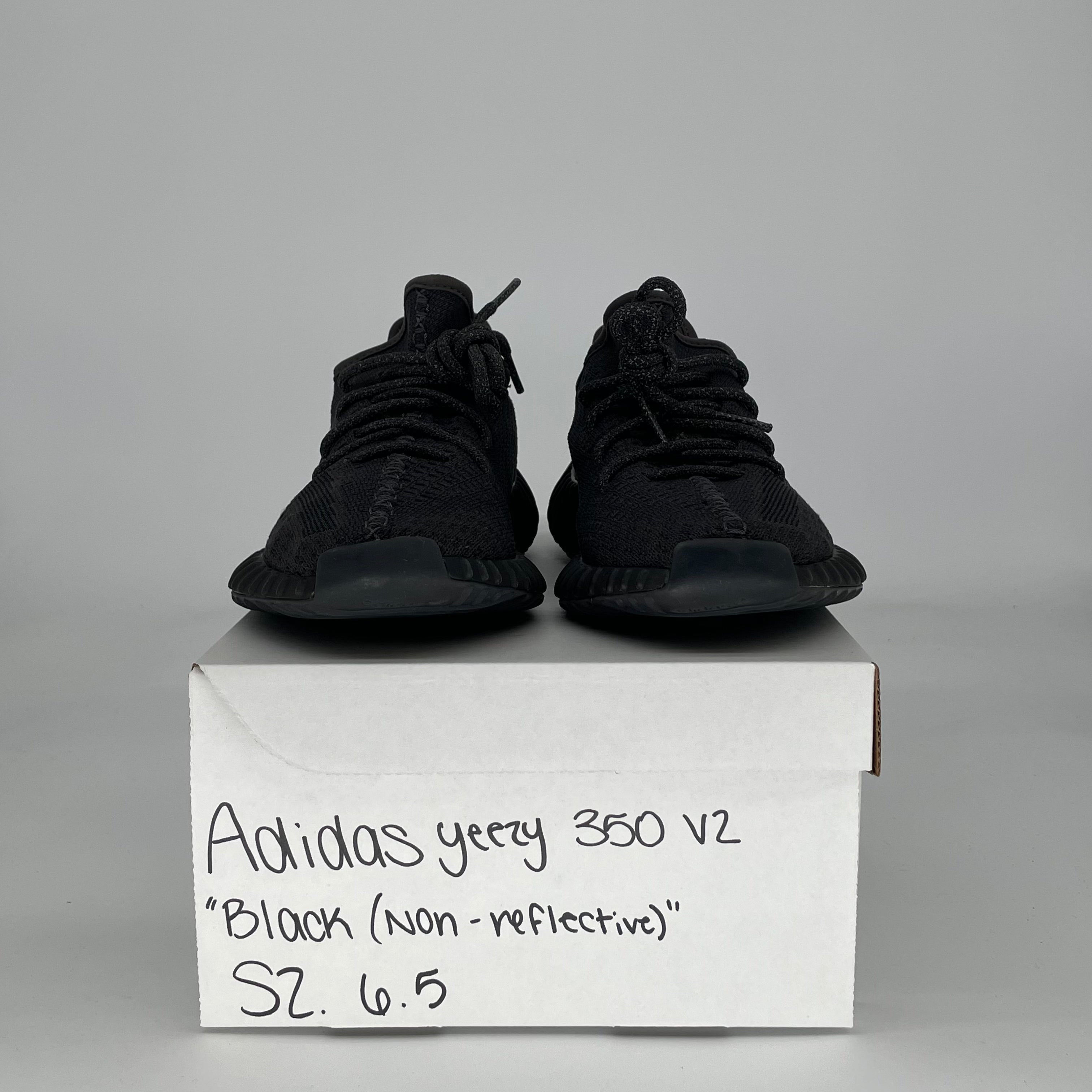ADIDAS YEEZY 350 V2 BLACK (NON-REFLECTIVE) FU9006 SIZE 6.5/8W