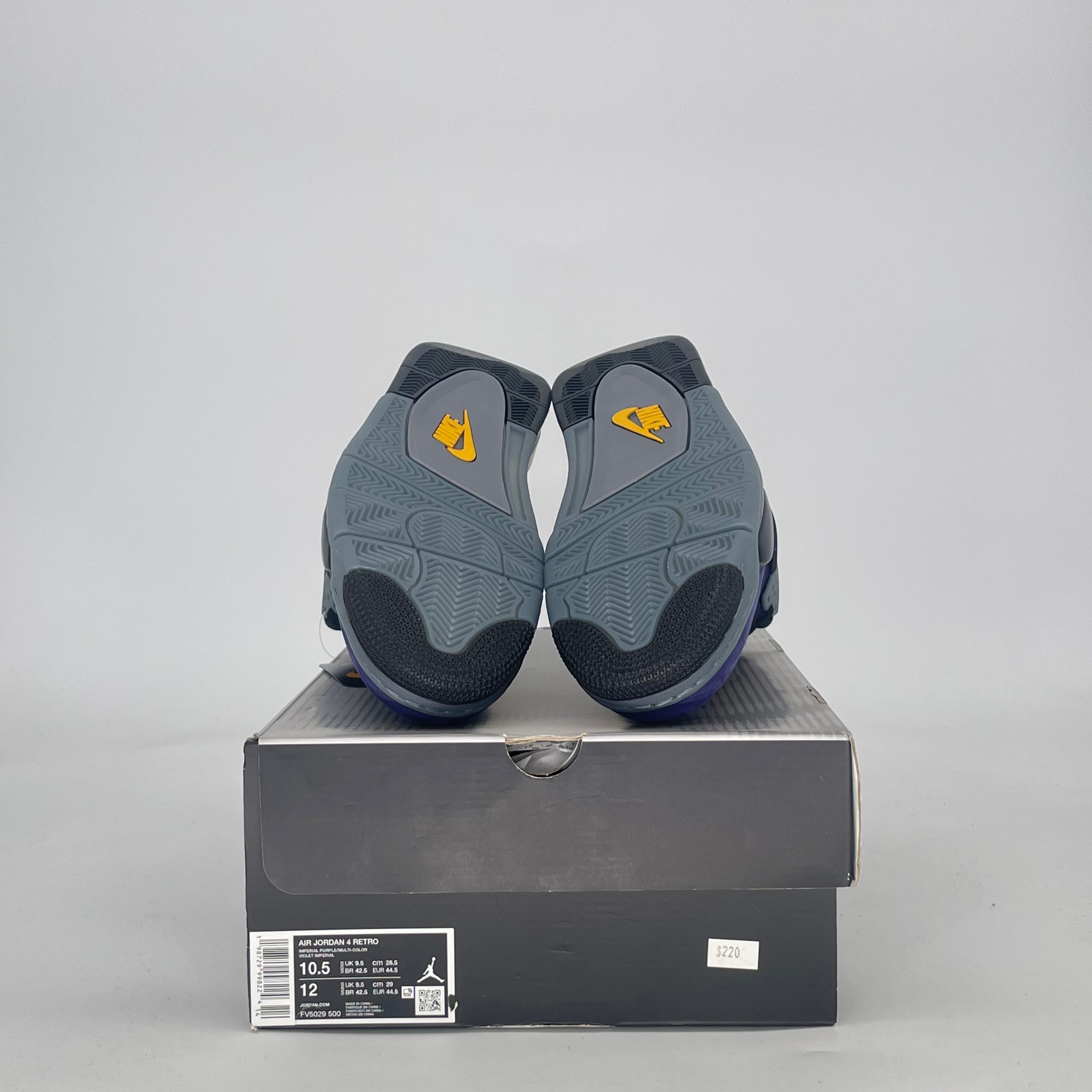 AIR JORDAN 4 LAKERS FV5029-500 SIZE 10.5/12W