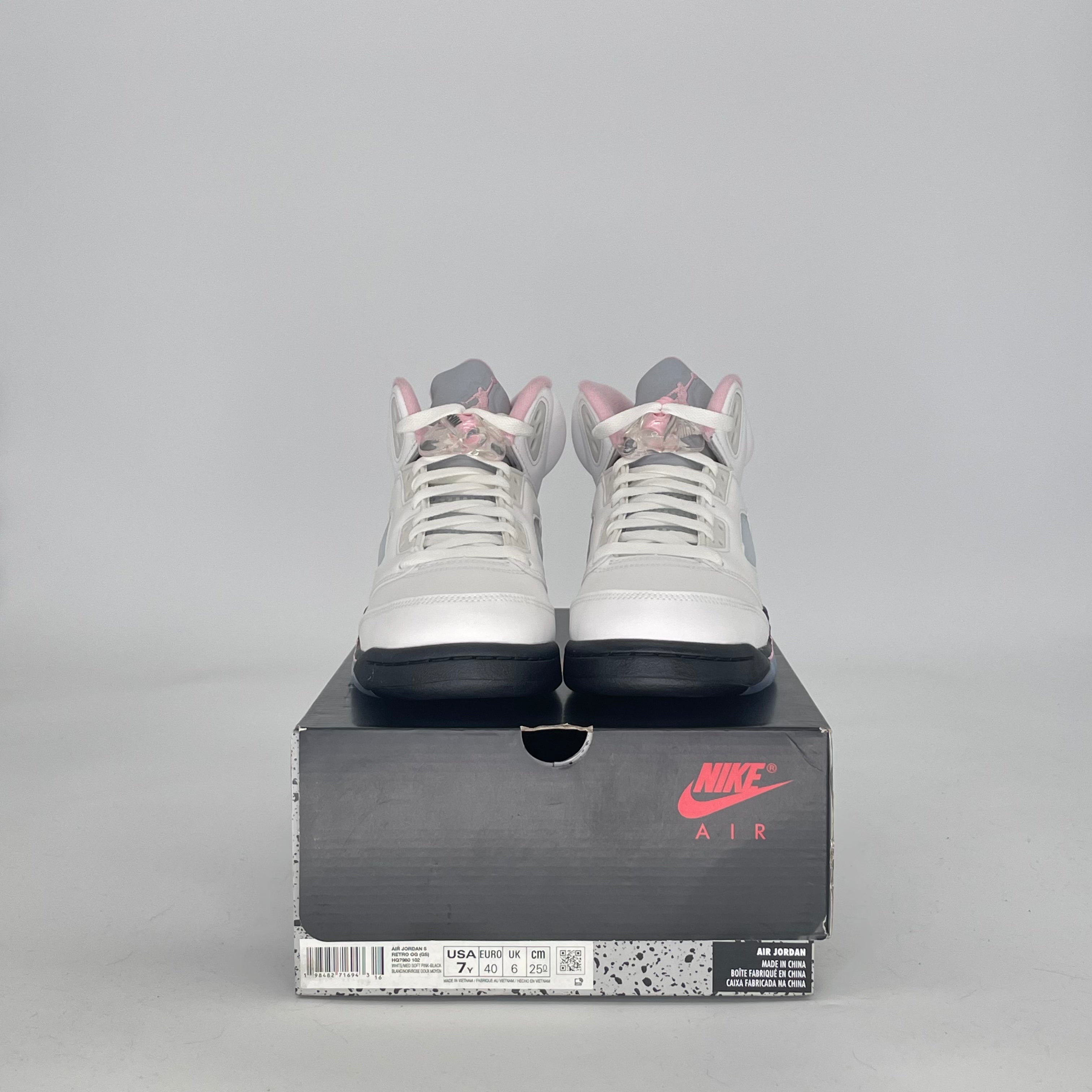 AIR JORDAN 5 MEDIUM SOFT PINK HQ7978-102 SIZE 7/8.5W GS