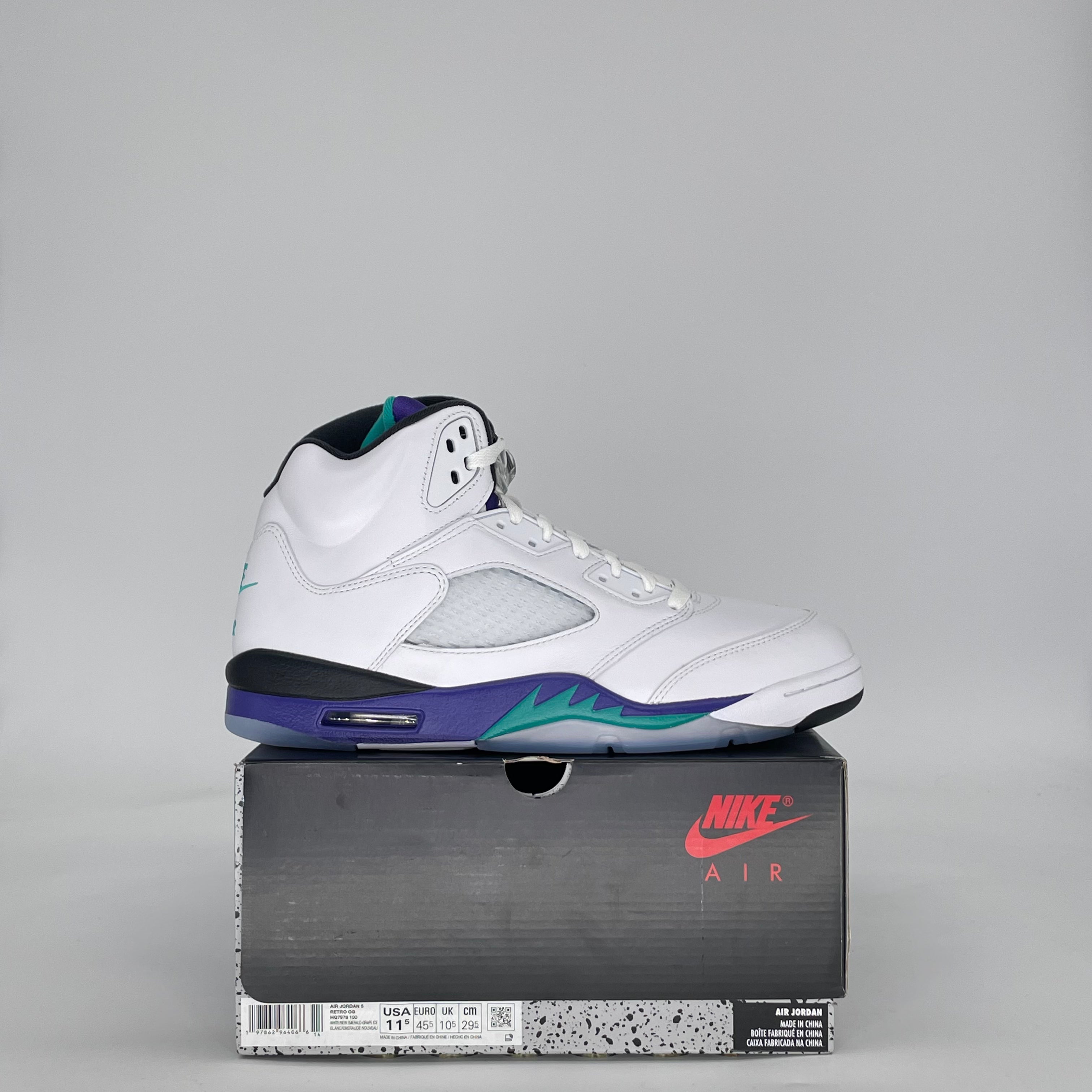 AIR JORDAN 5 GRAPE HQ7978-100 SIZE 11.5/13W