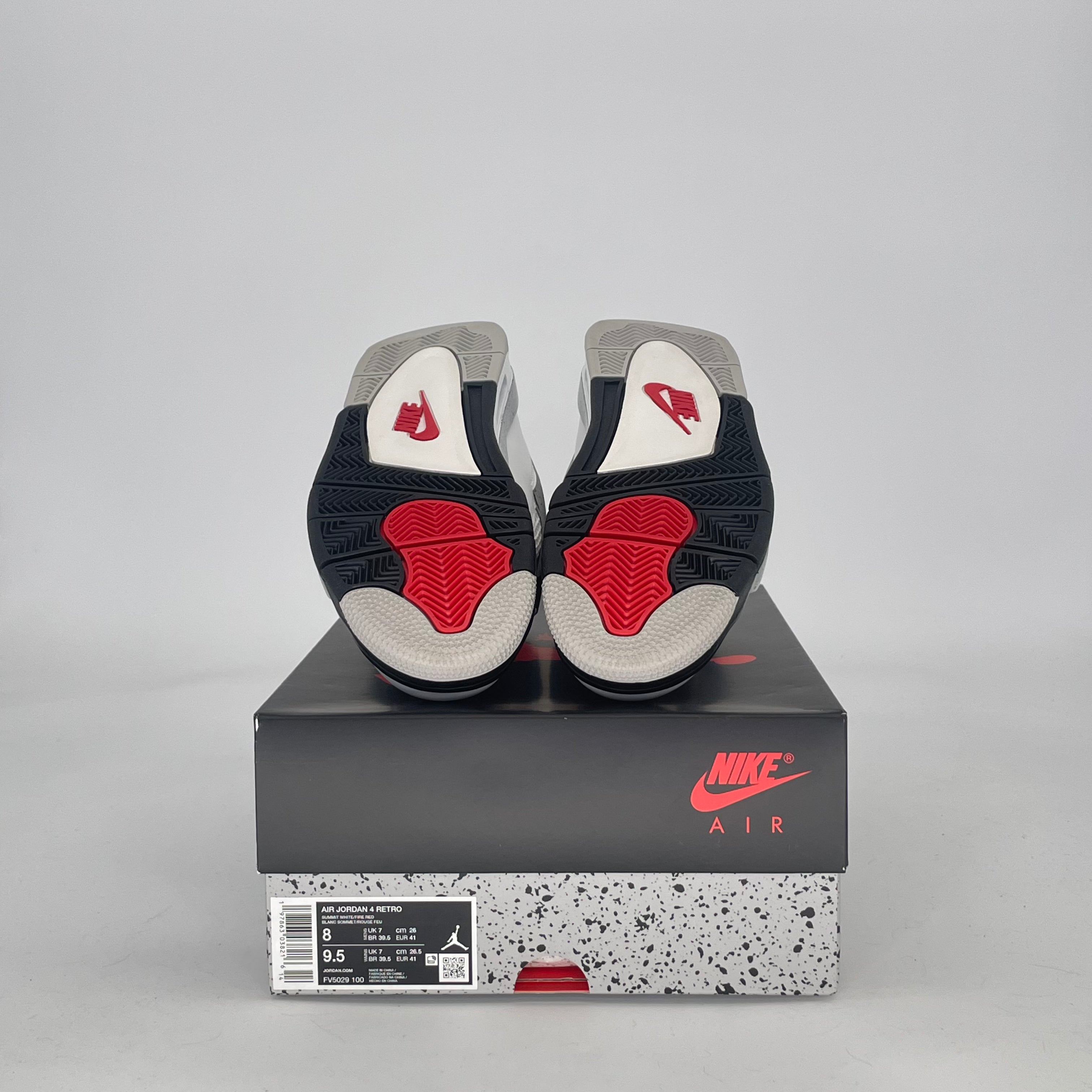 AIR JORDAN 4 WHITE CEMENT FV5029-100 SIZE 8/9.5W