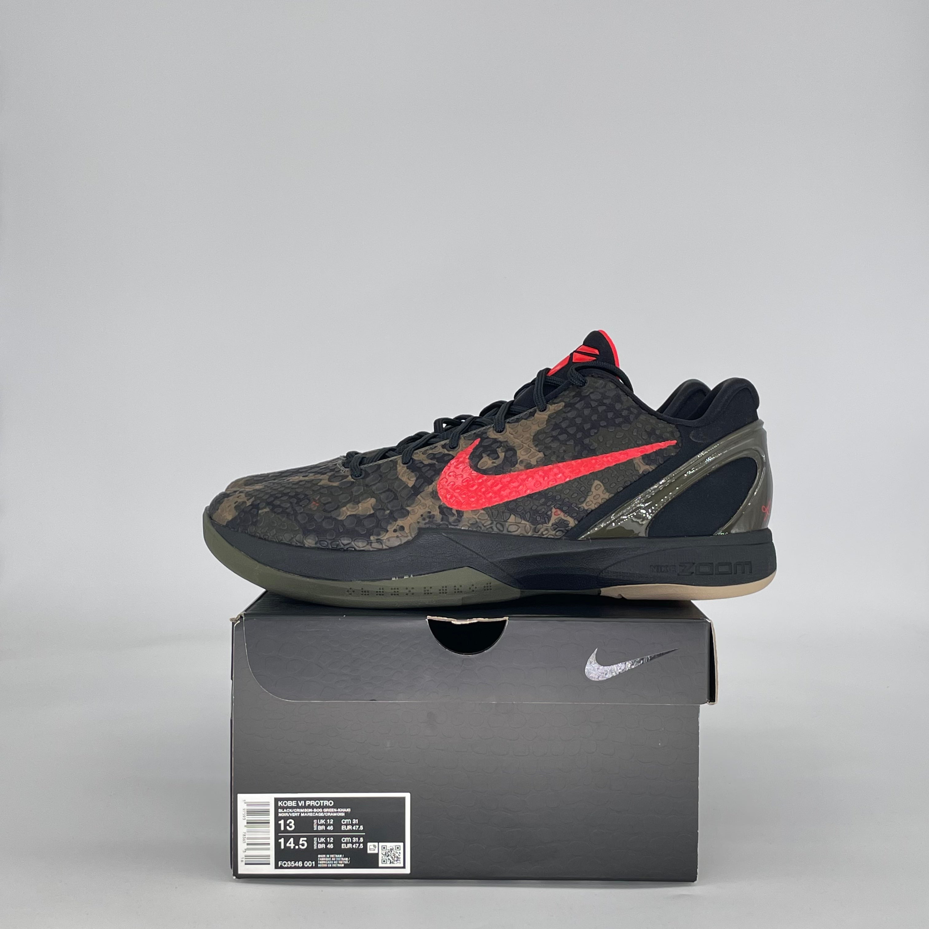 NIKE KOBE 6 PROTRO ITALIAN CAMO (2024) FQ3546-001 SIZE 13/14.5W