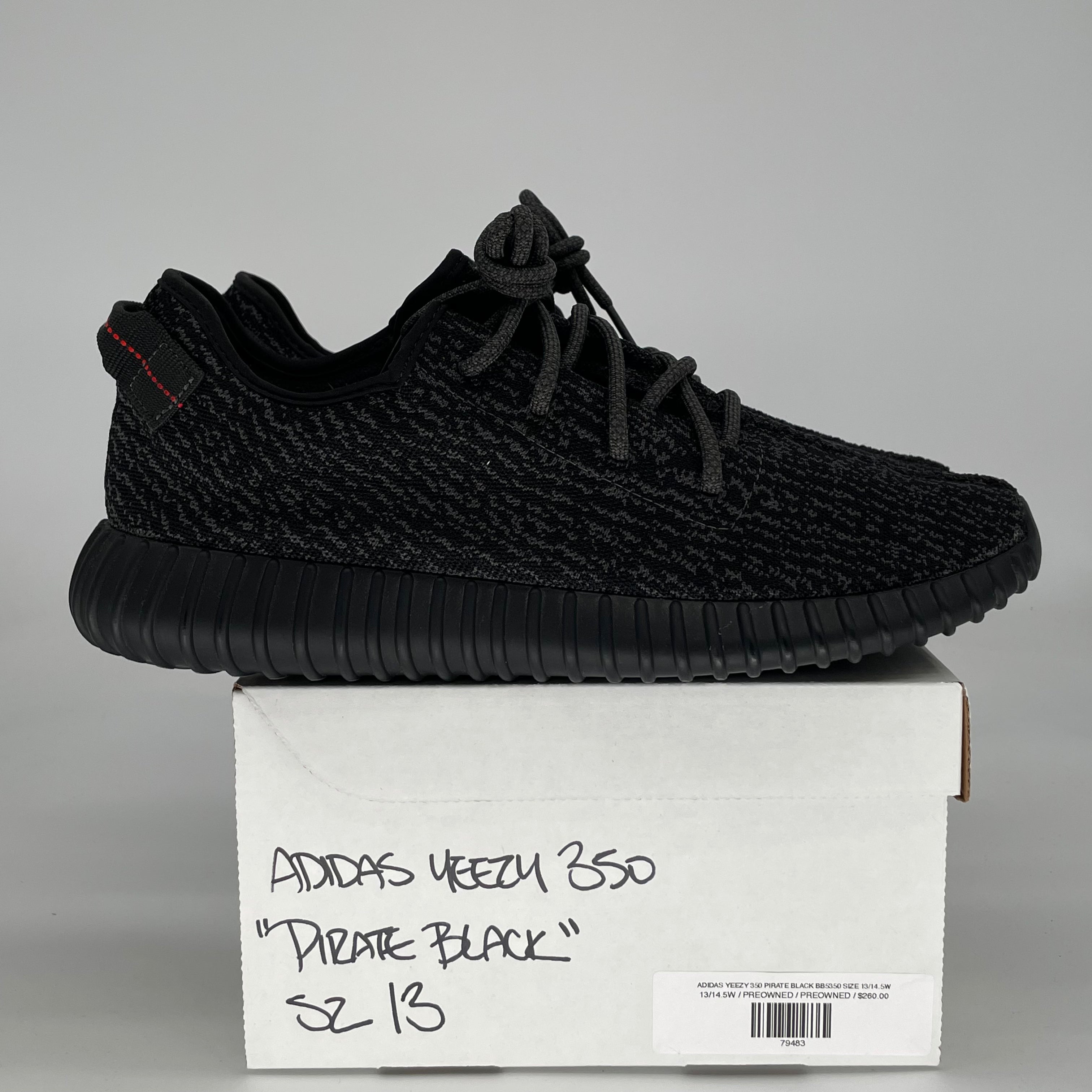 ADIDAS YEEZY 350 PIRATE BLACK (2023) BB5350 SIZE 13/14.5W