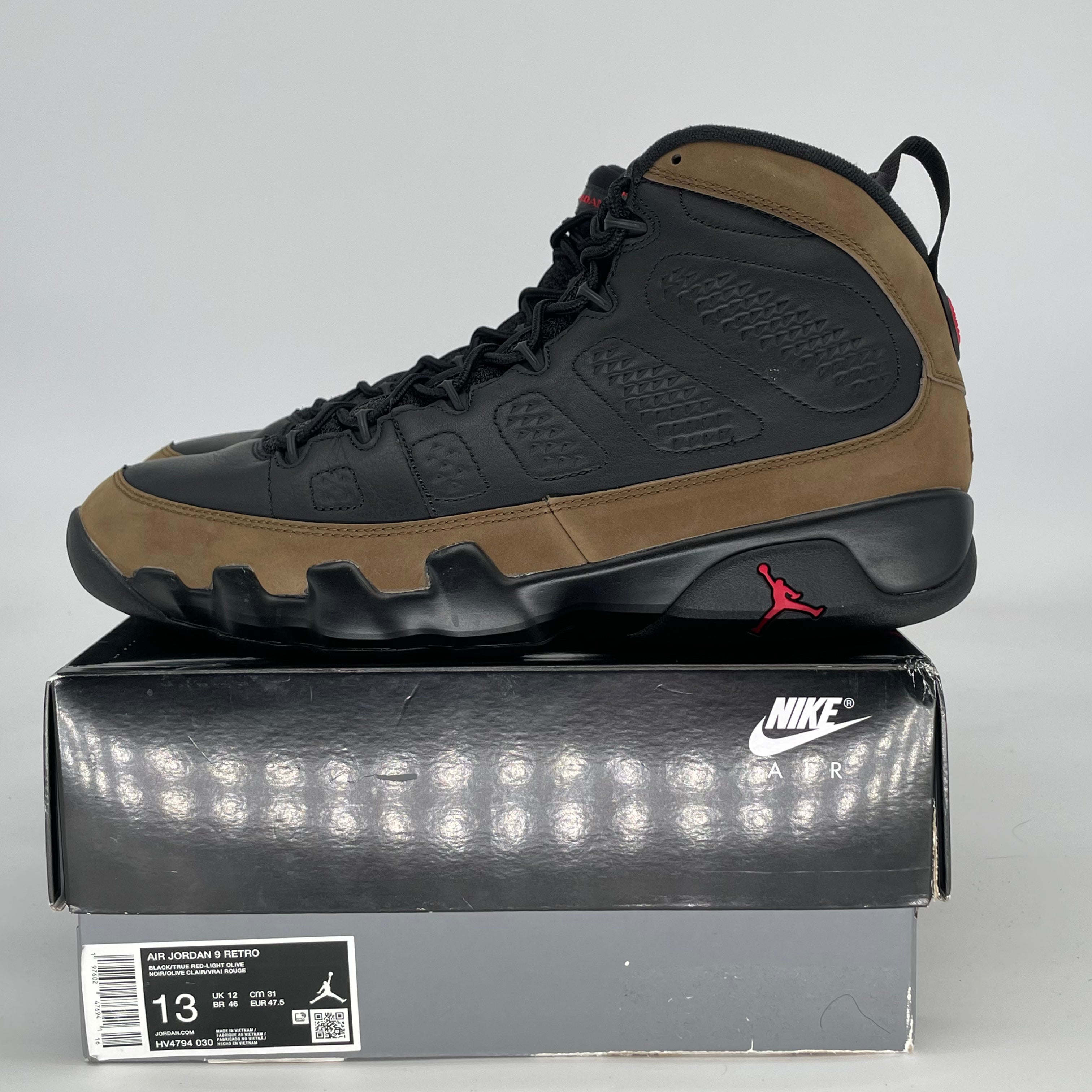 AIR JORDAN 9 OLIVE HV4794-030 SIZE 13/14.5W