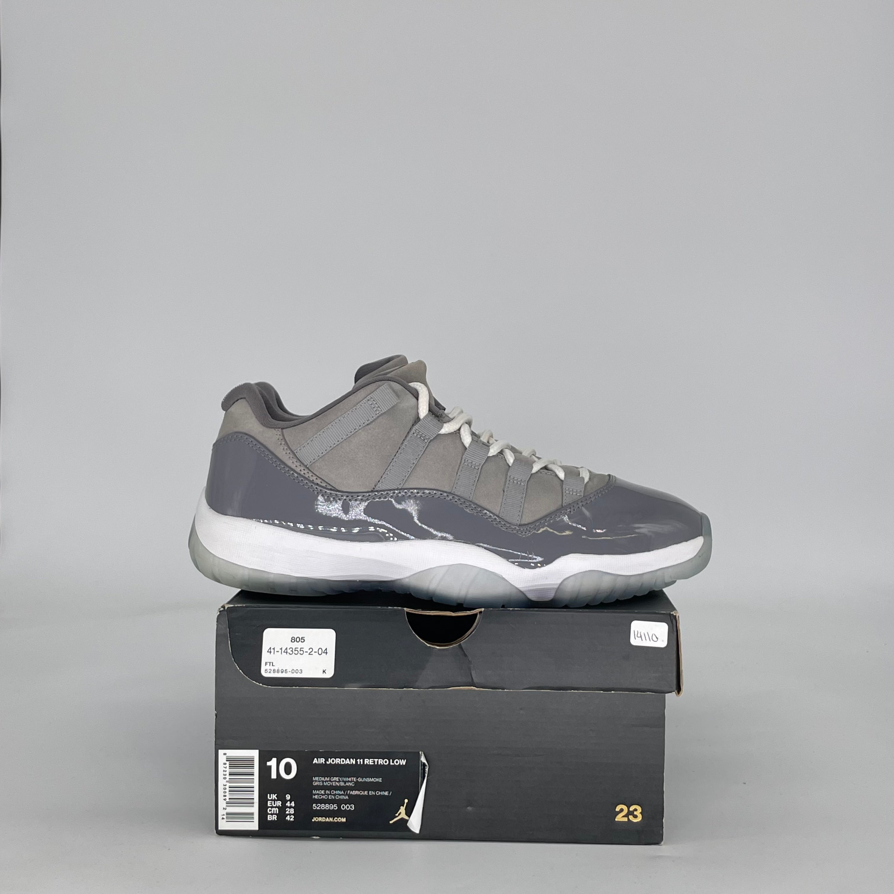 AIR JORDAN 11 LOW COOL GREY 528895-003 SIZE 10/11.5W