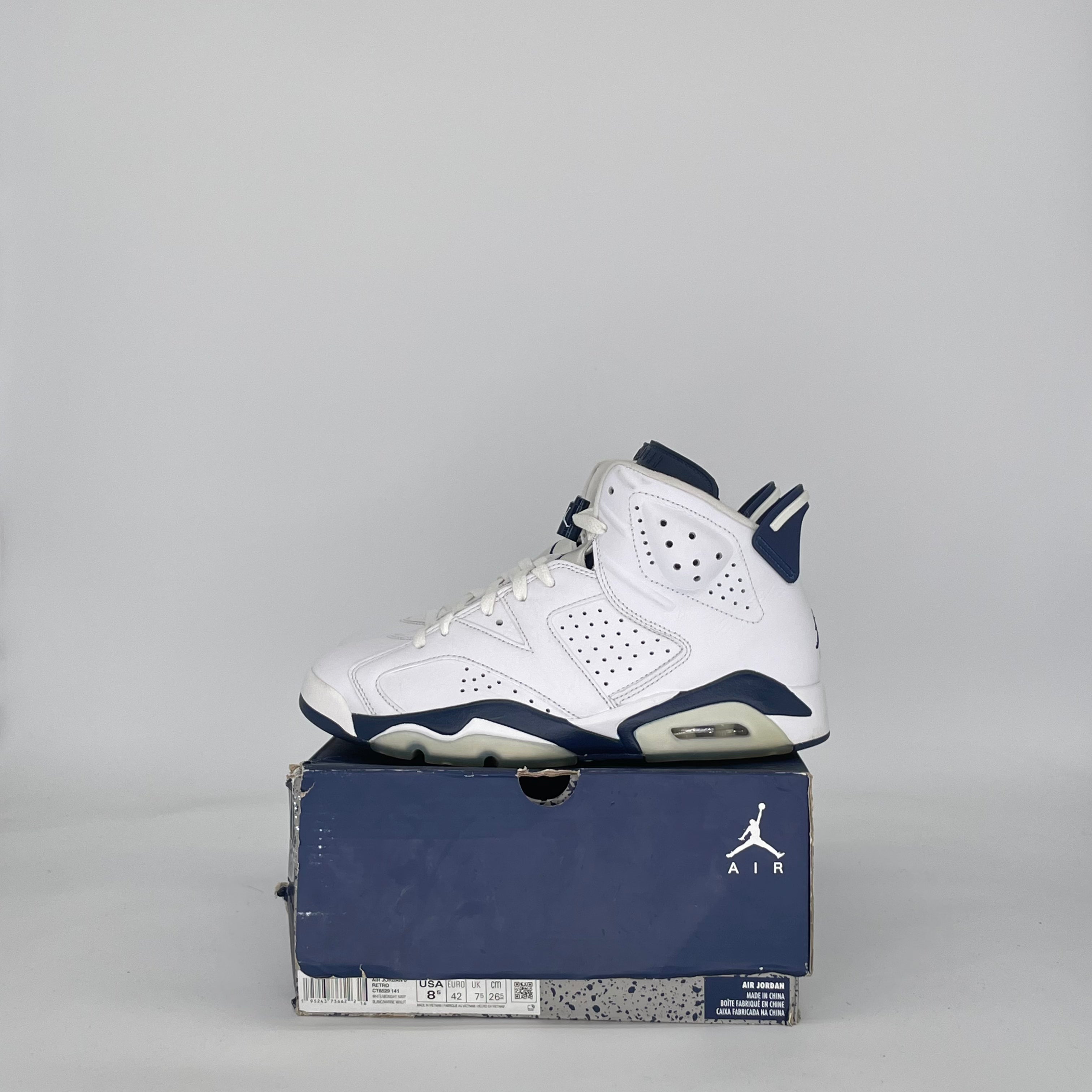 AIR JORDAN 6 MIDNIGHT NAVY (2022) CT8529-141 SIZE 8.5/10W