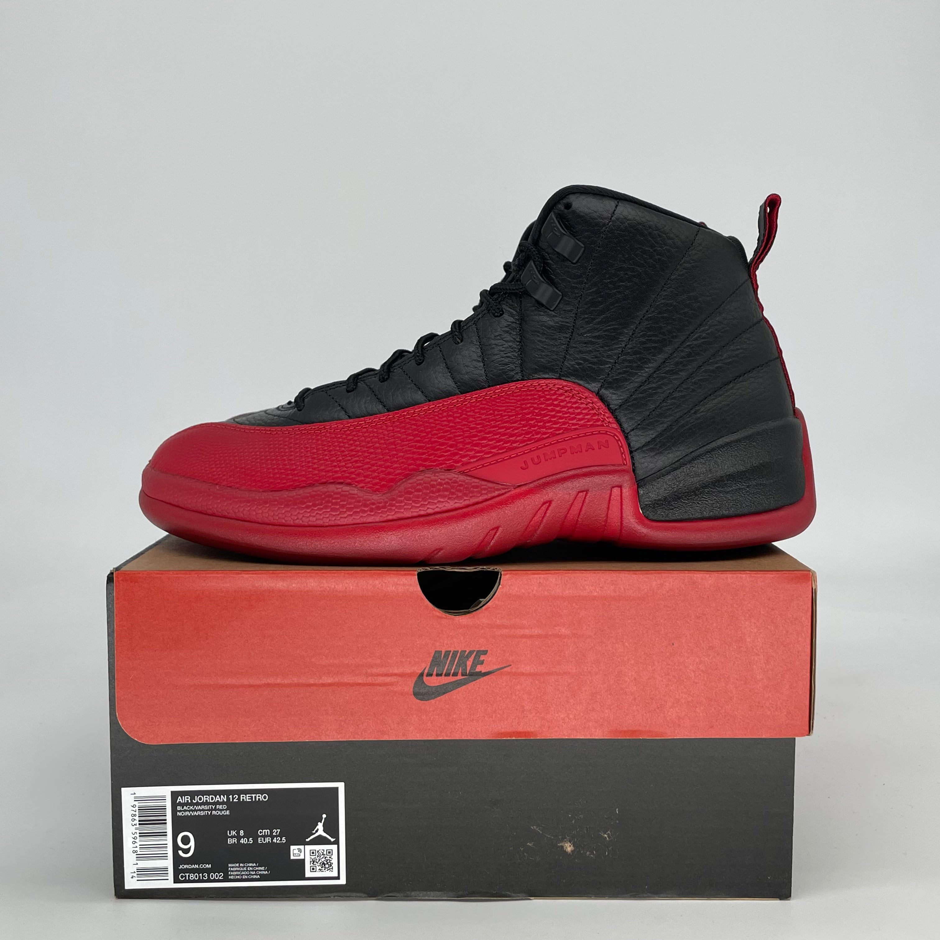 AIR JORDAN 12 FLU GAME CT8013-002 SIZE 9/10.5W