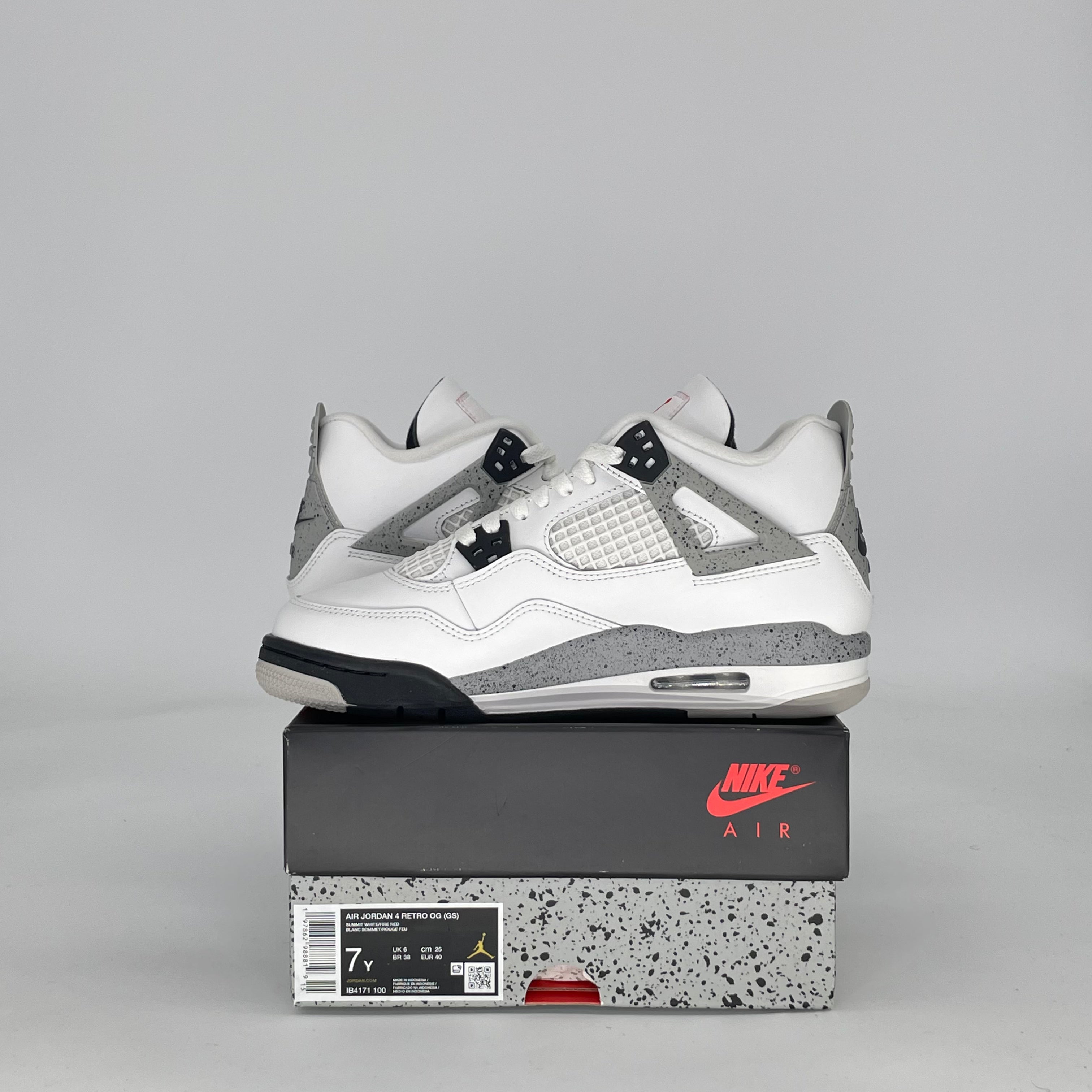 AIR JORDAN 4 WHITE CEMENT IB4171-100 SIZE 7/8.5W GS