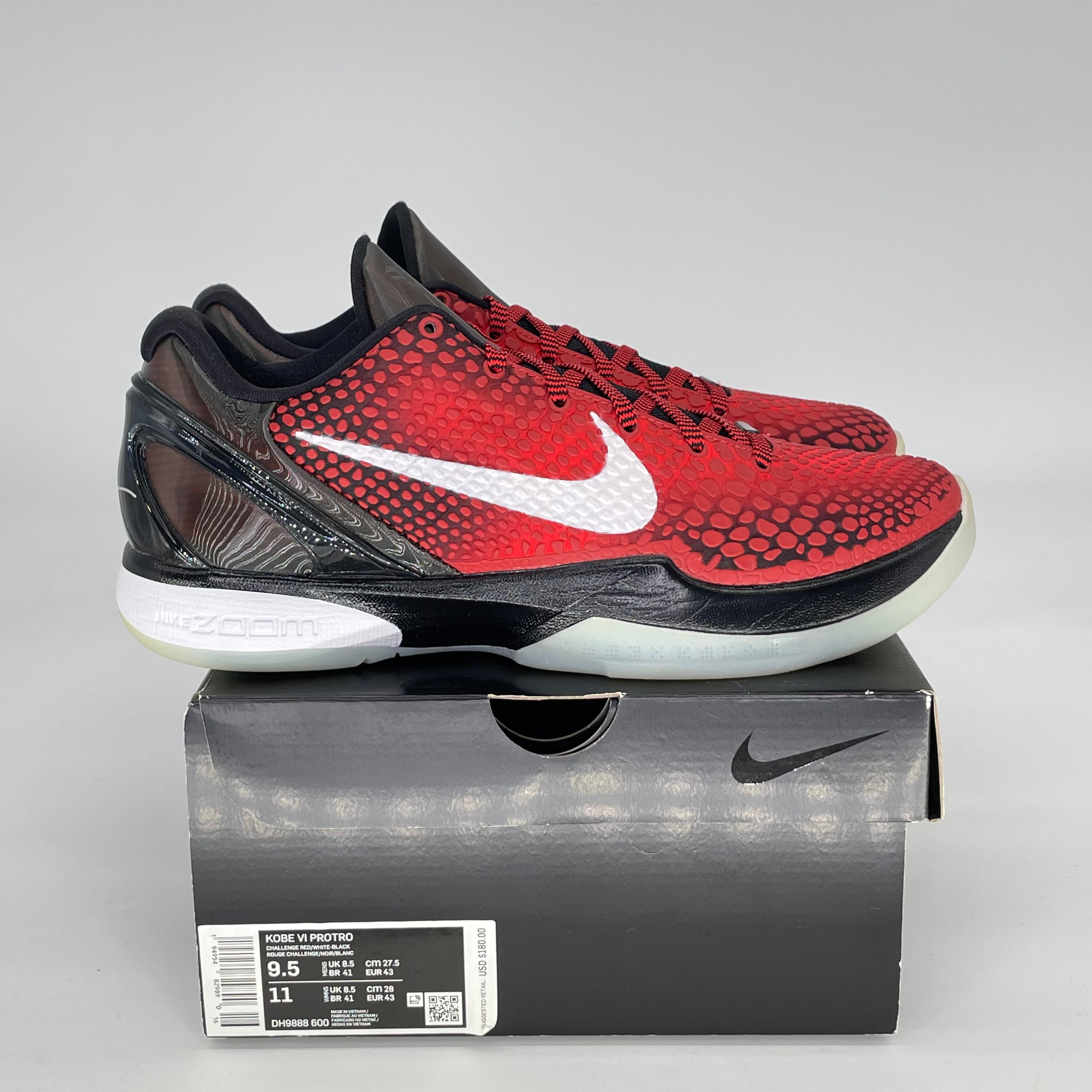 NIKE KOBE 6 PROTRO CHALLENGE RED ALL STAR DH9888-600 SIZE 9.5/11W