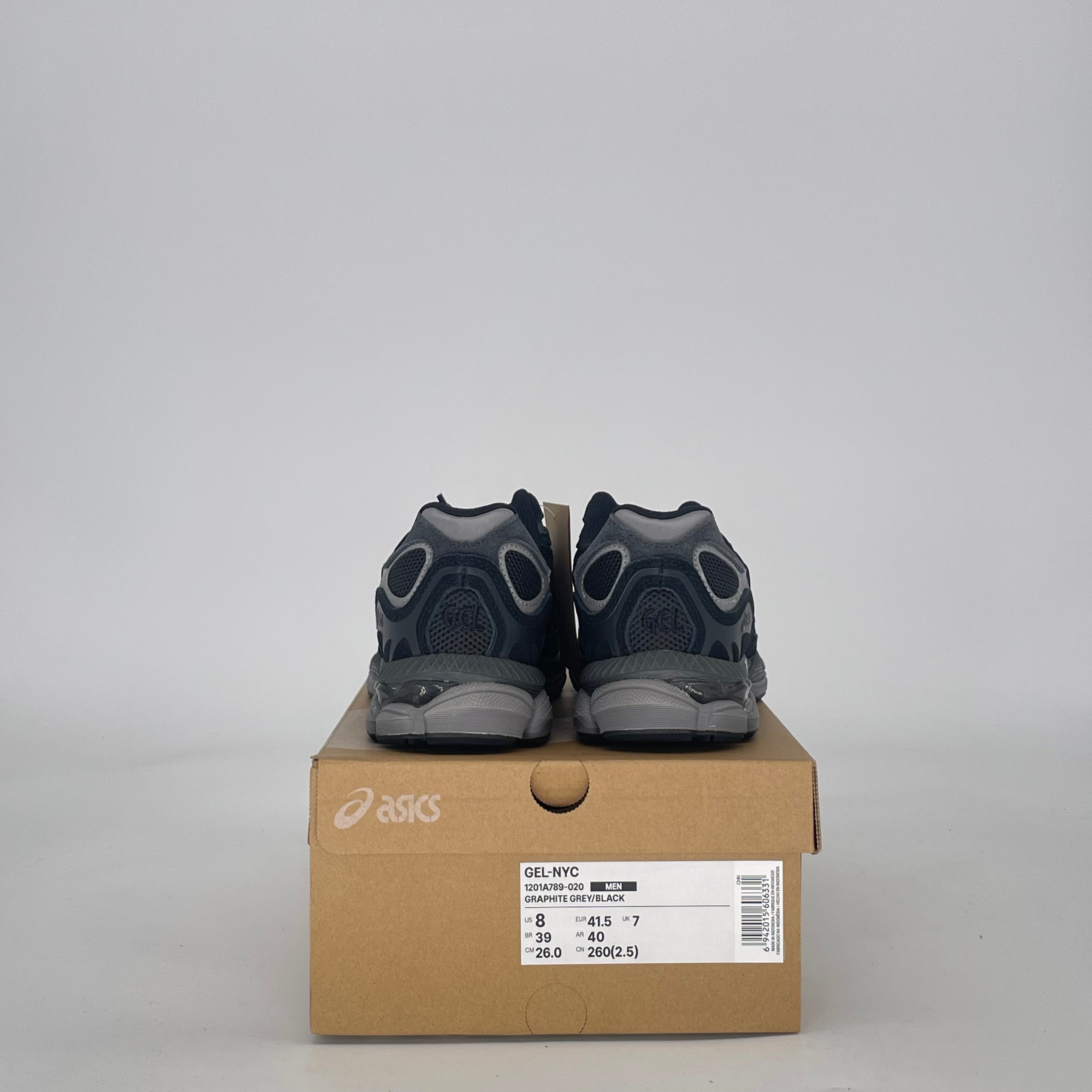ASICS GEL-NYC GRAPHITE GREY BLACK 1201A789-020 SIZE 8/9.5W