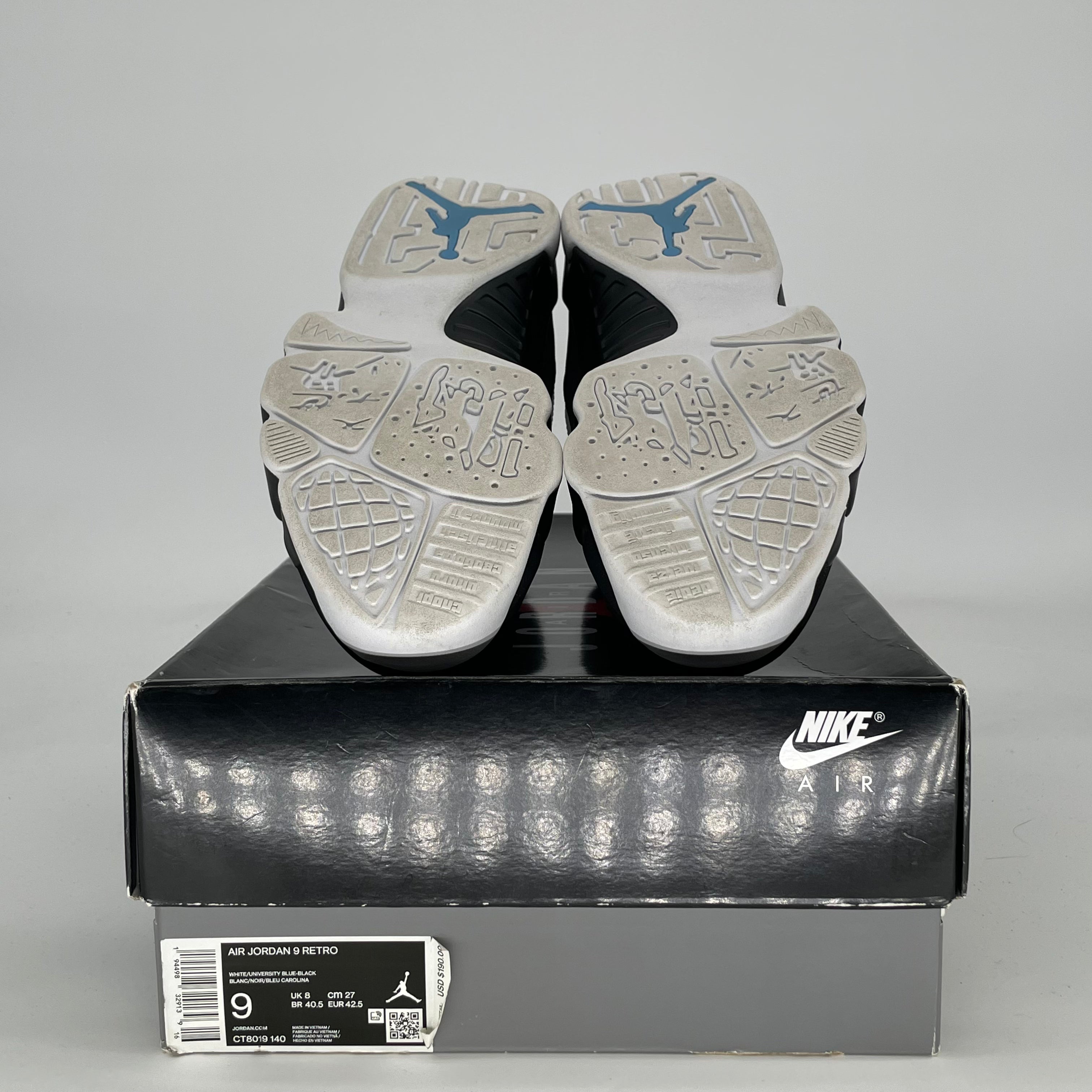 AIR JORDAN 9 UNIVERSITY BLUE CT8019-140 SIZE 9/10.5W
