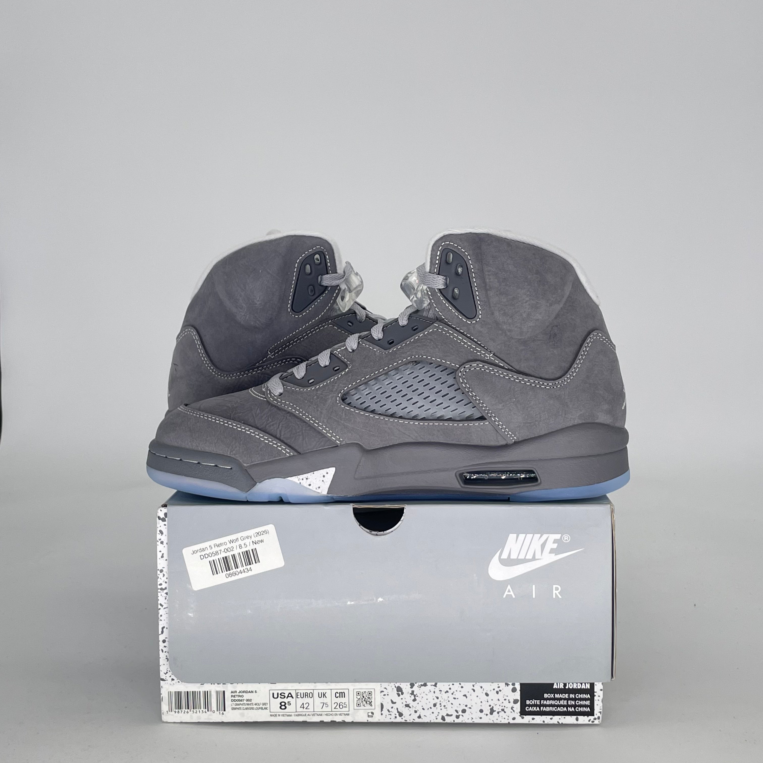 AIR JORDAN 5 WOLF GREY DD0587-002 SIZE 8.5/10W