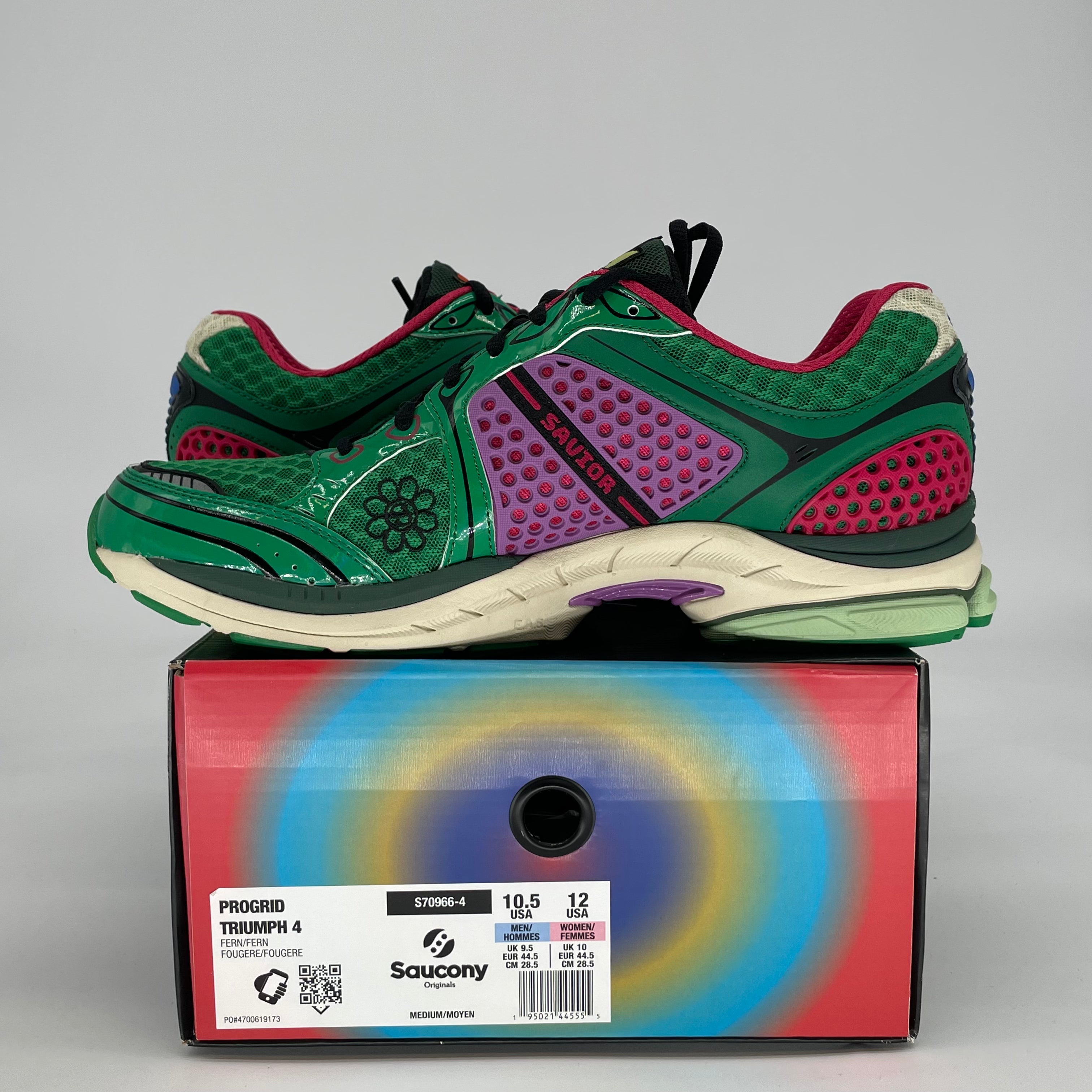 SAUCONY PROGRID TRIUMPH 4 JAE TIPS FLOWERS GROW UPTOWN SUGAR MAPLE S70966-4 SIZE 10.5/12W
