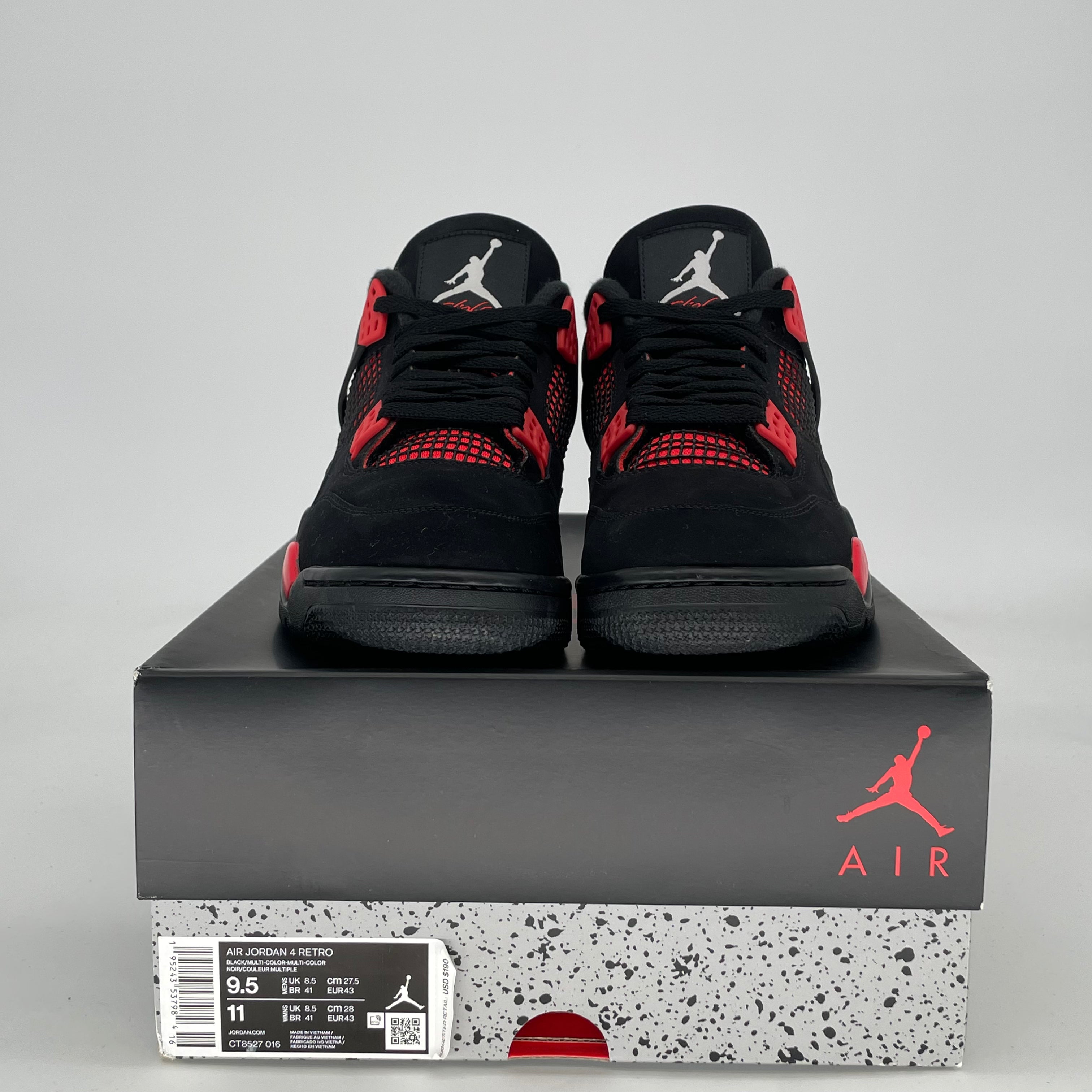 AIR JORDAN 4 RED THUNDER CT8527-016 SIZE 9.5/11W