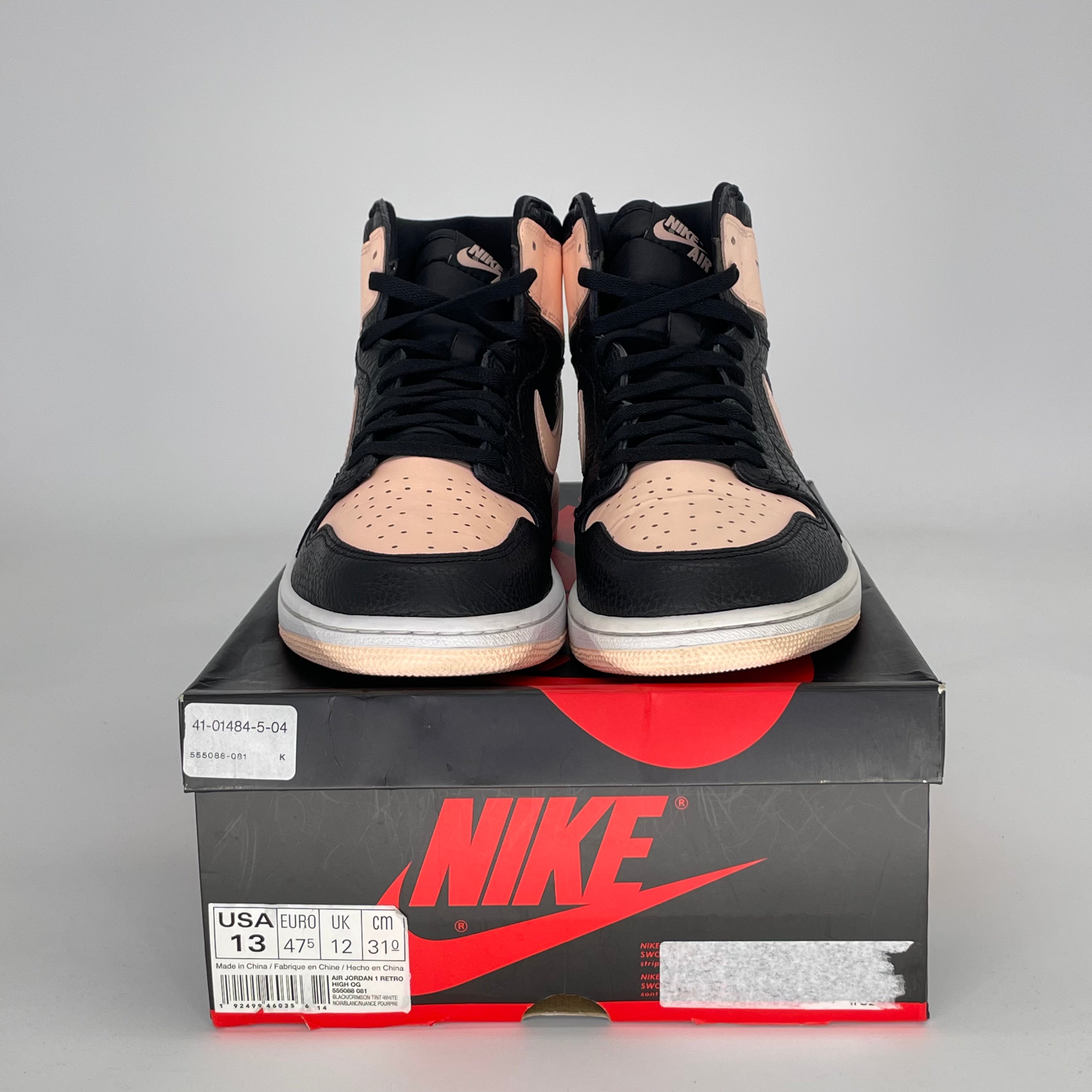 AIR JORDAN 1 BLACK CRIMSON TINT 555088-081 SIZE 13/14.5W