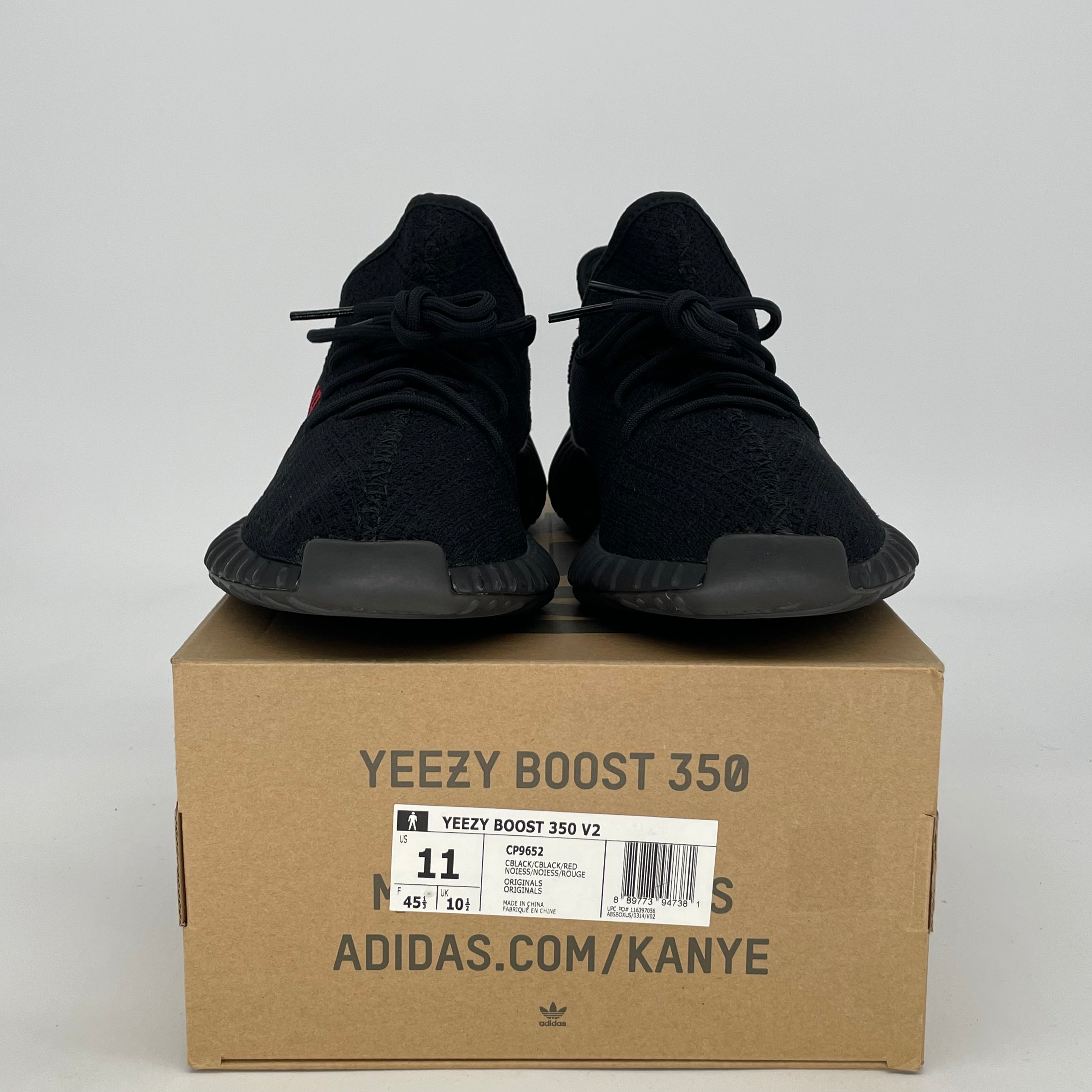 ADIDAS YEEZY 350 V2 BLACK RED CP9652 SIZE 11/12.5W