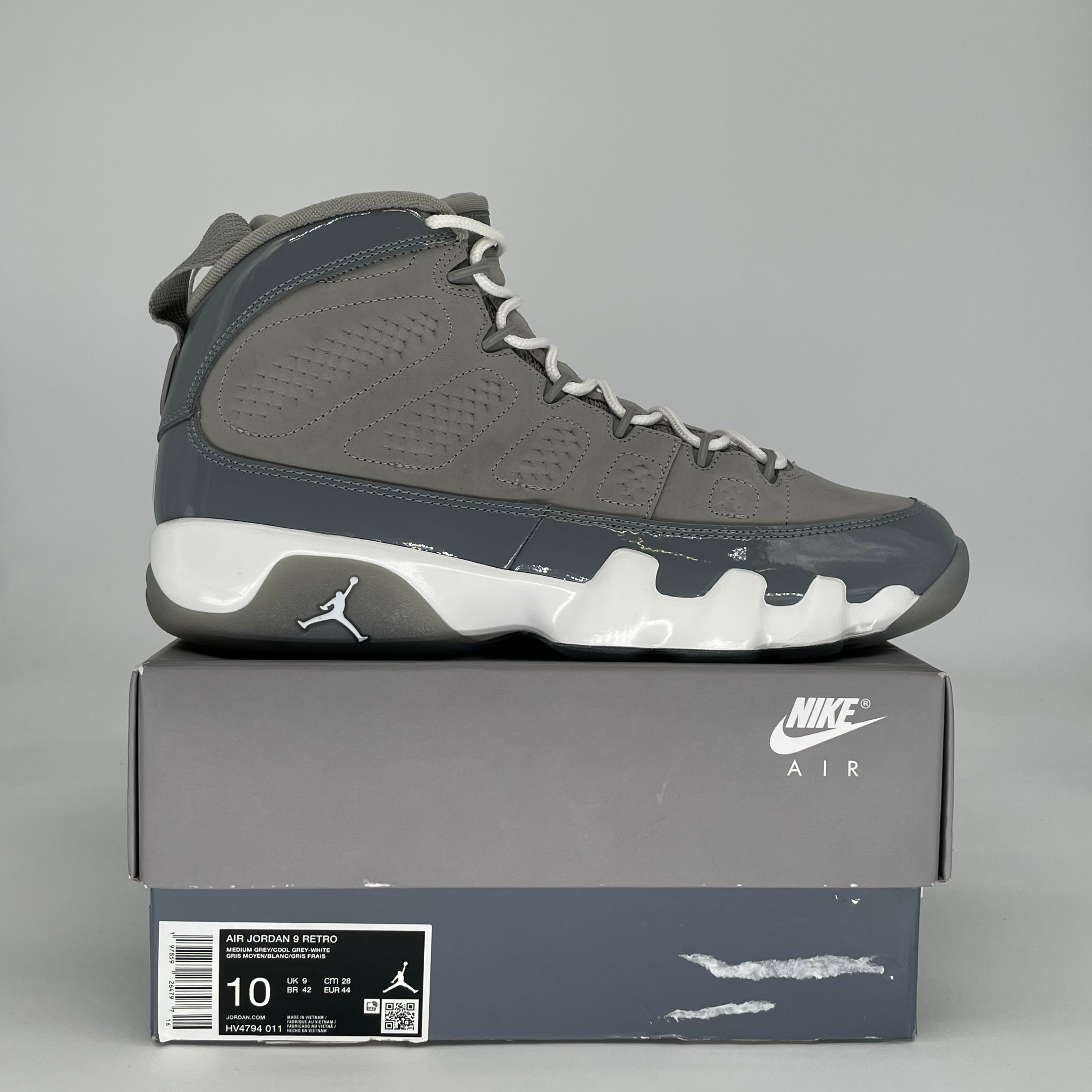 AIR JORDAN 9 COOL GREY HV4794-011 SIZE 10/11.5W
