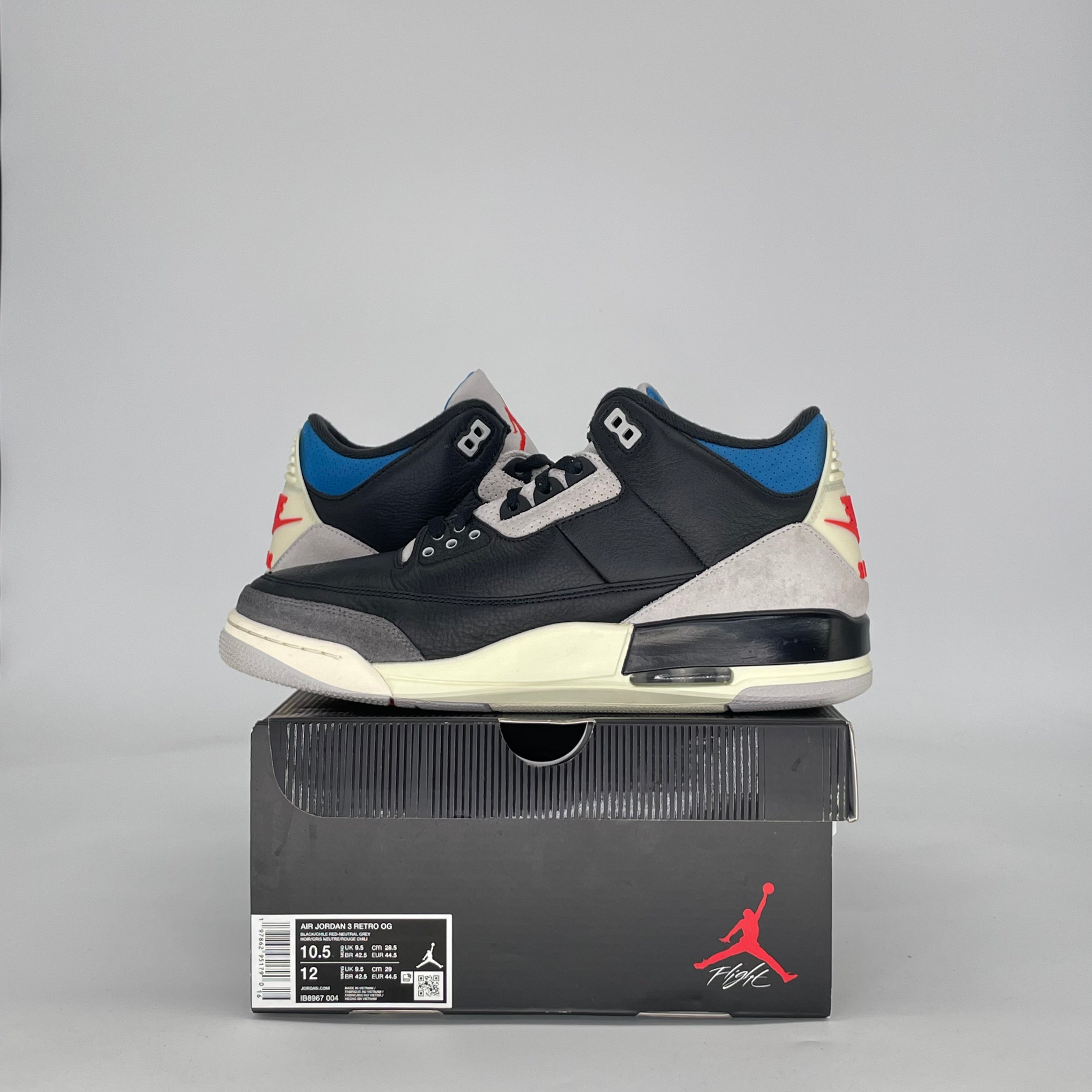 AIR JORDAN 3 RARE AIR IB8967-004 SIZE 10.5/12W