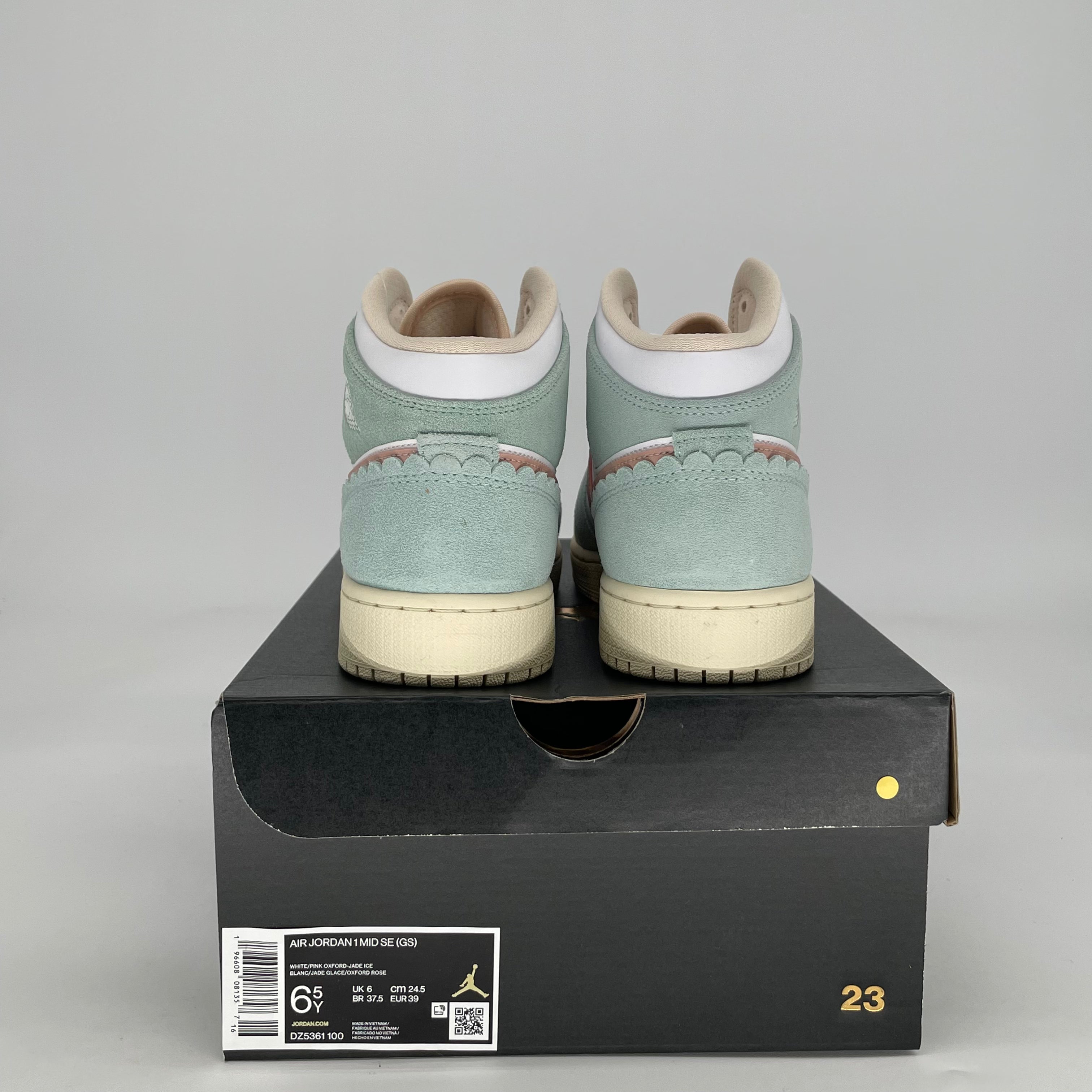 AIR JORDAN 1 MID PINK OXFORD DZ5361-100 SIZE 6.5/8W