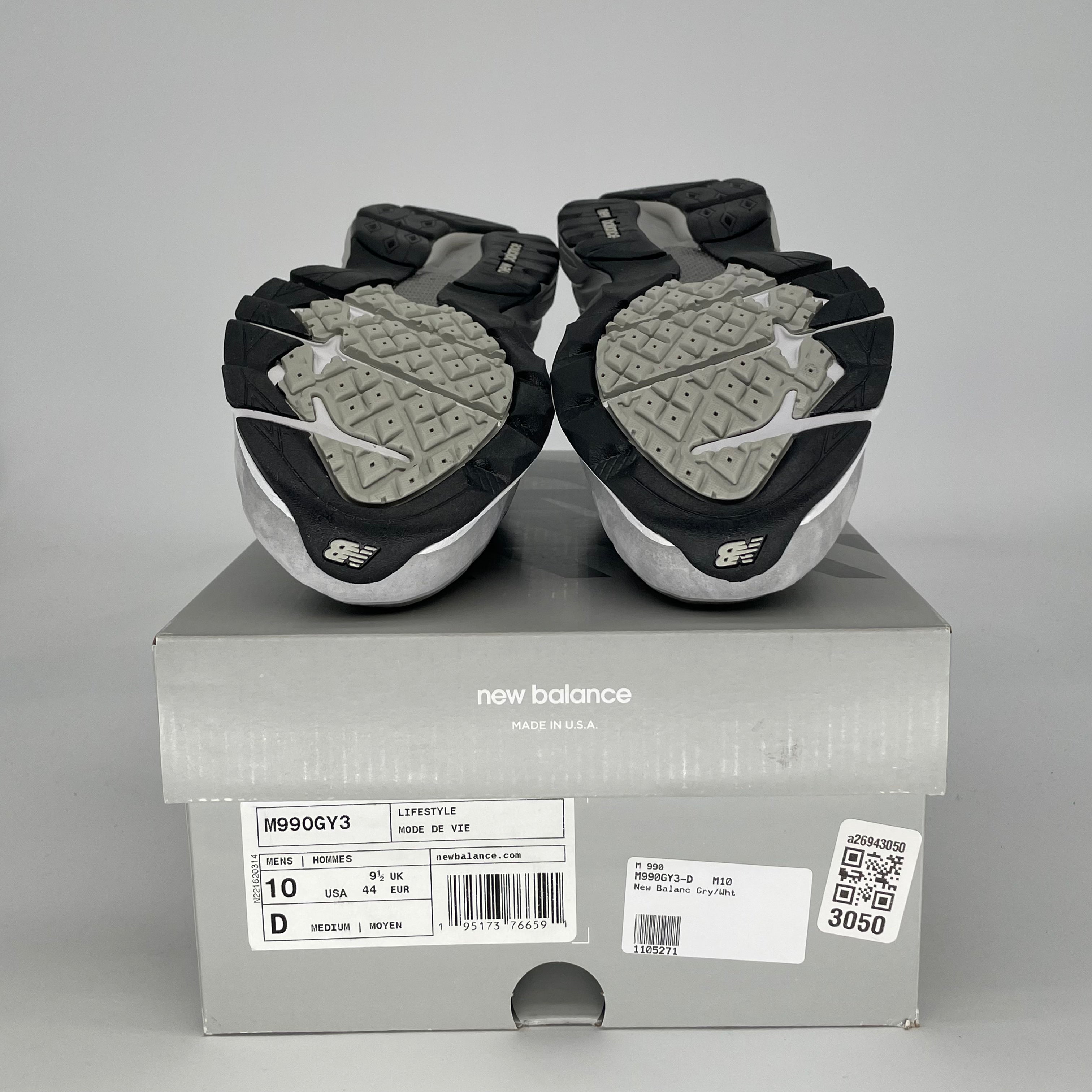 NEW BALANCE 990V3 MIUSA GREY M990GY3 SIZE 10/11.5W