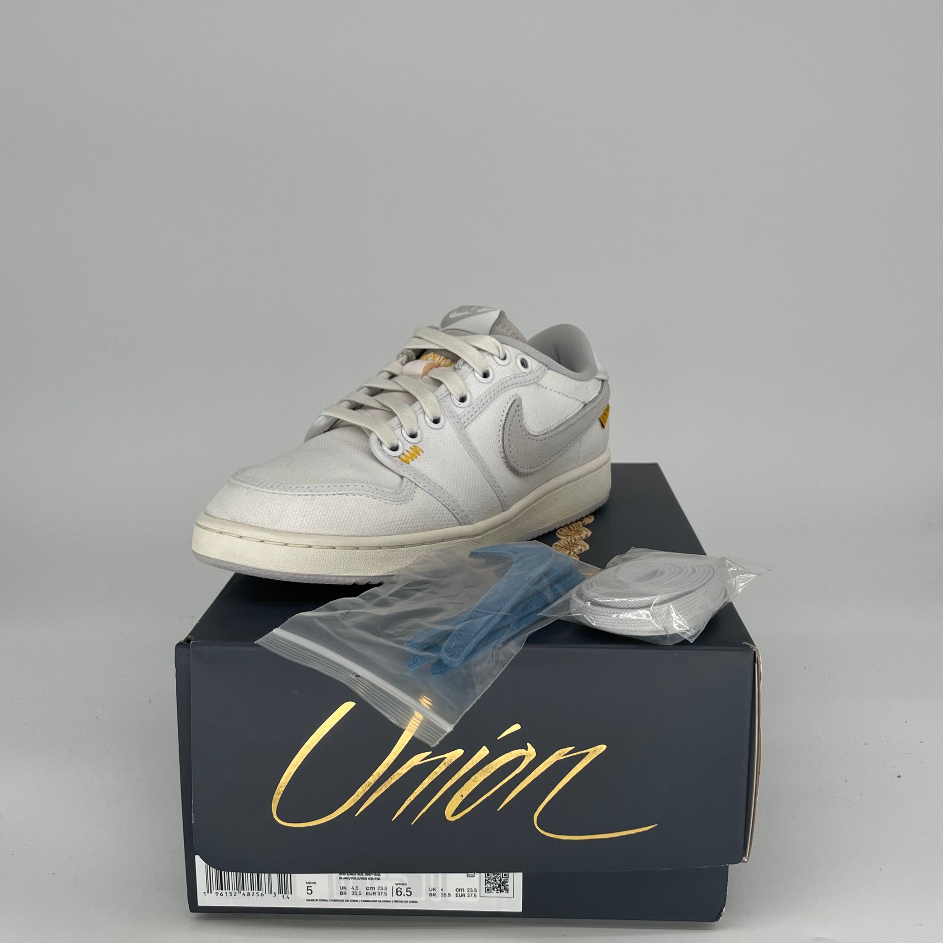 AIR JORDAN 1 LOW AJKO UNION WHITE CANVAS DO8912-101 SIZE 5/6.5W