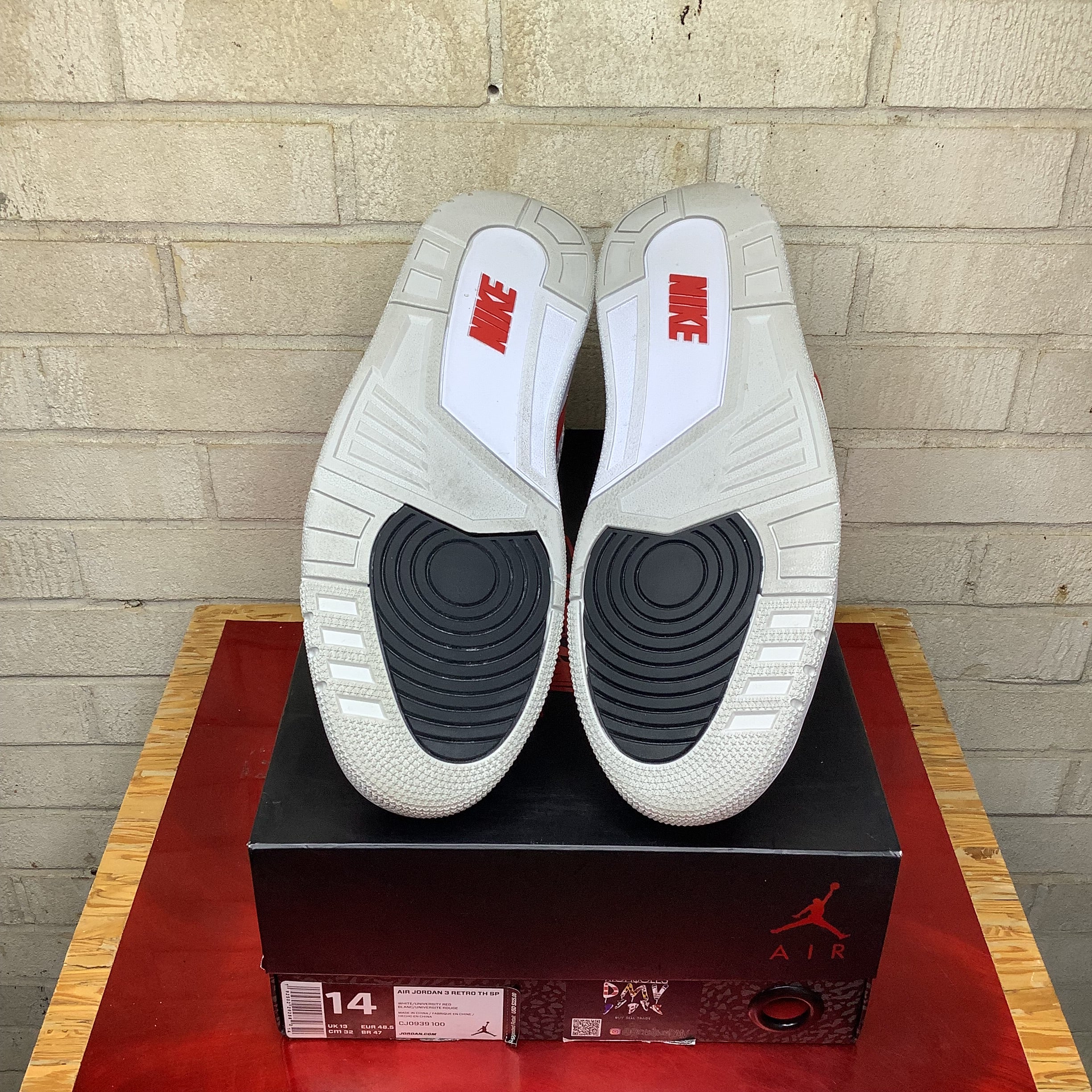 AIR JORDAN 3 TINKER UNIVERSITY RED SIZE 14/15.5W CJ0939-100