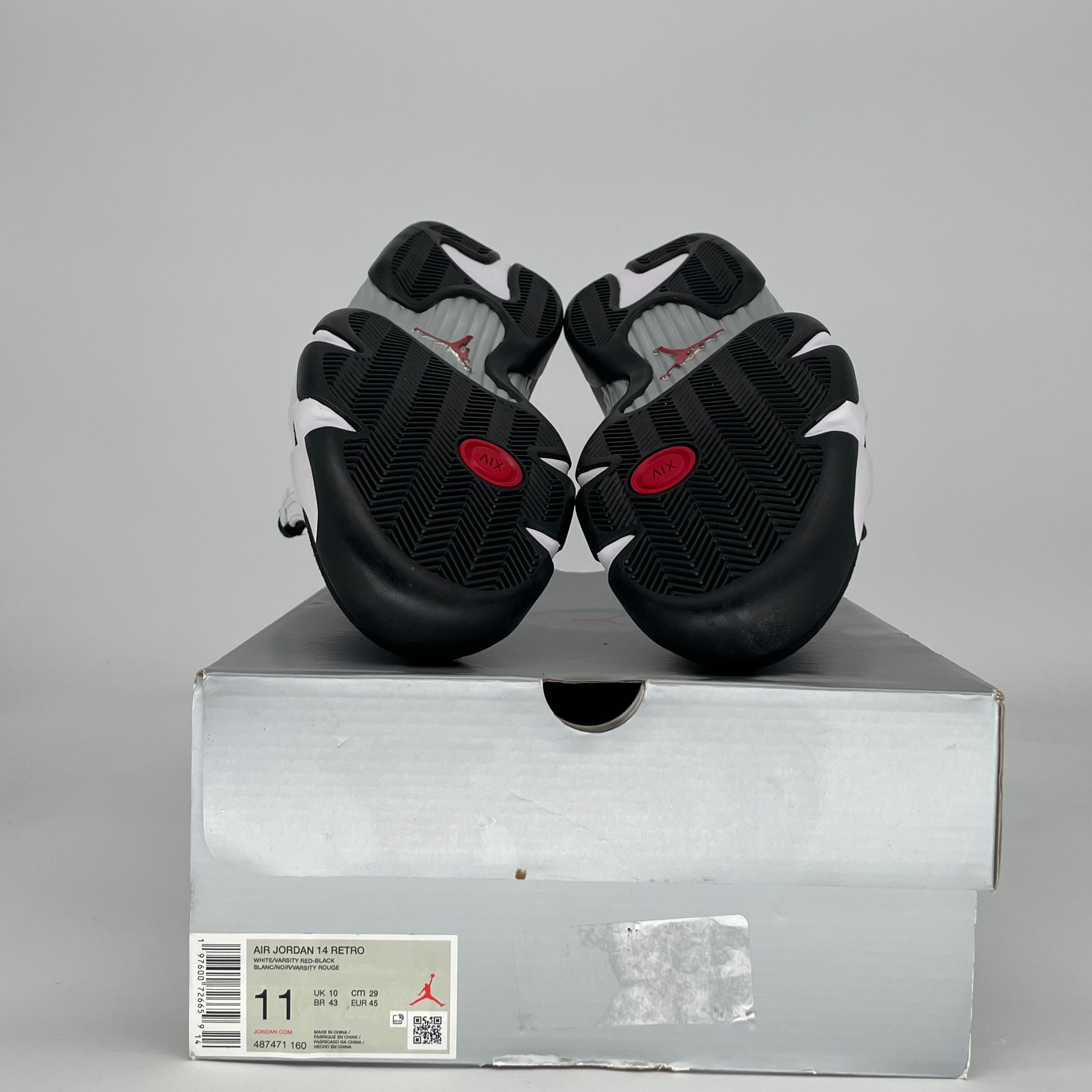AIR JORDAN 14 BLACK TOE 487471-160 SIZE 11/12.5W