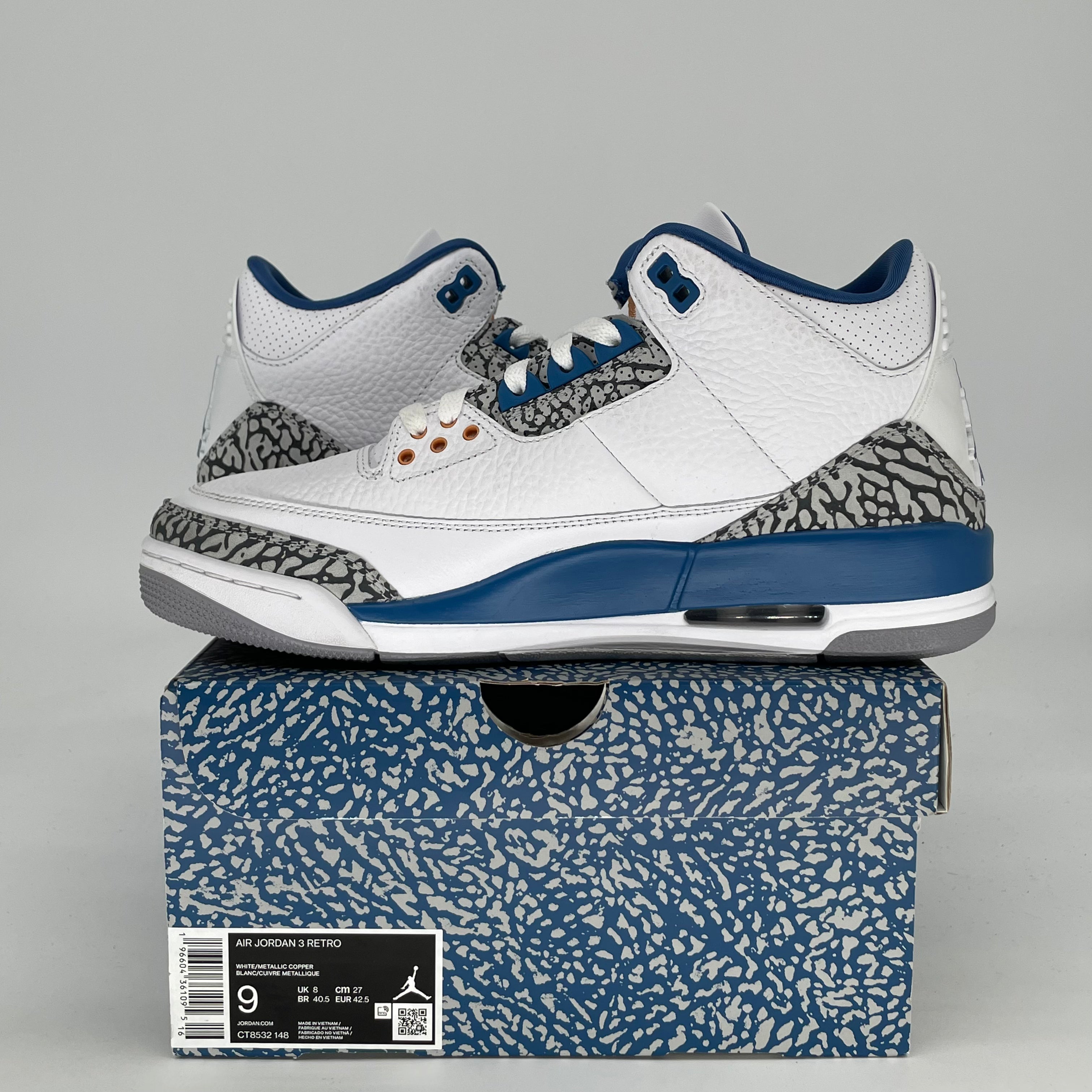 AIR JORDAN 3 WIZARDS CT8532-148 SIZE 9/10.5W