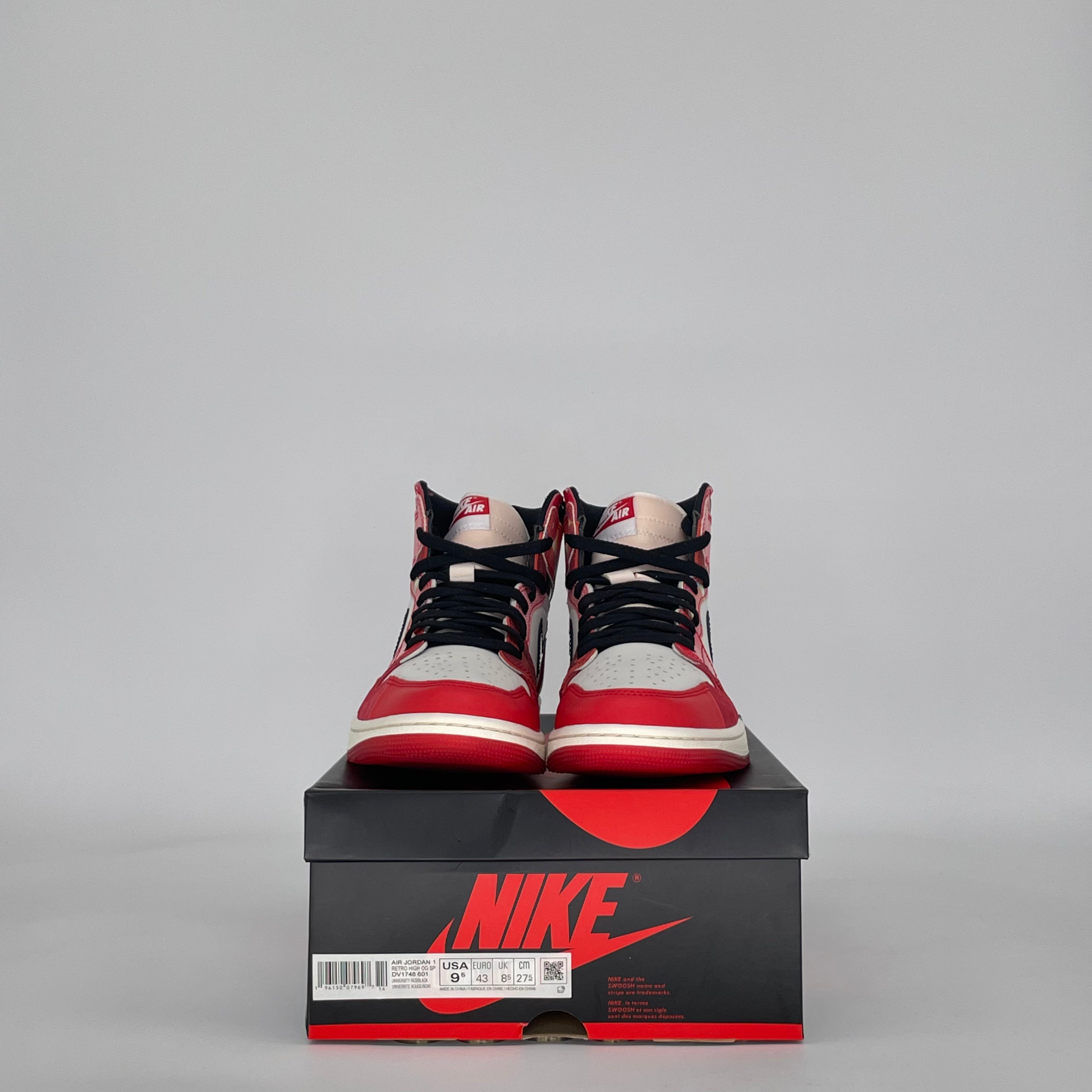 AIR JORDAN 1 SPIDER-MAN ACROSS THE SPIDER-VERSE DV1748-601 SIZE 9.5/11W