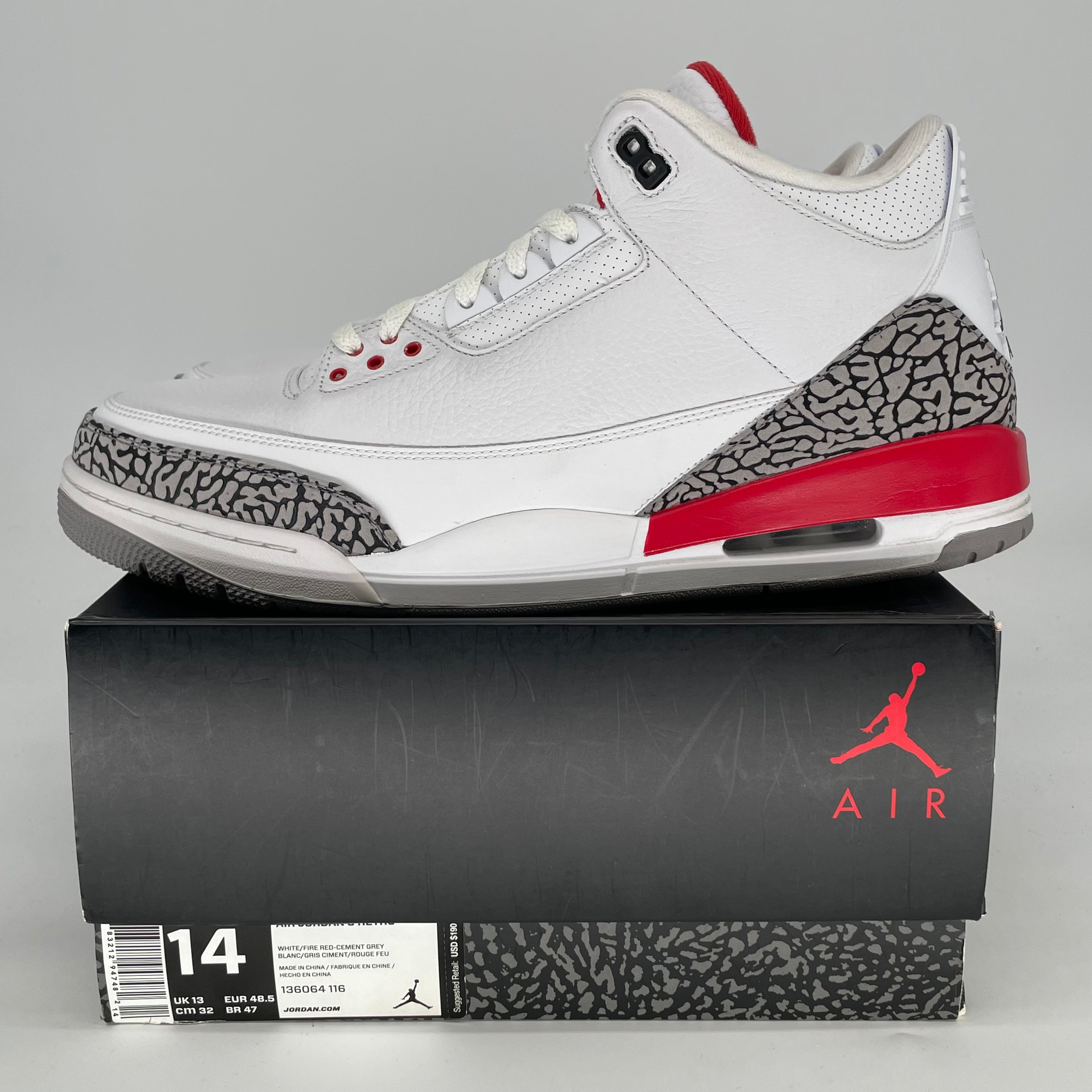 AIR JORDAN 3 HALL OF FAME 136064-116 SIZE 14/15.5W