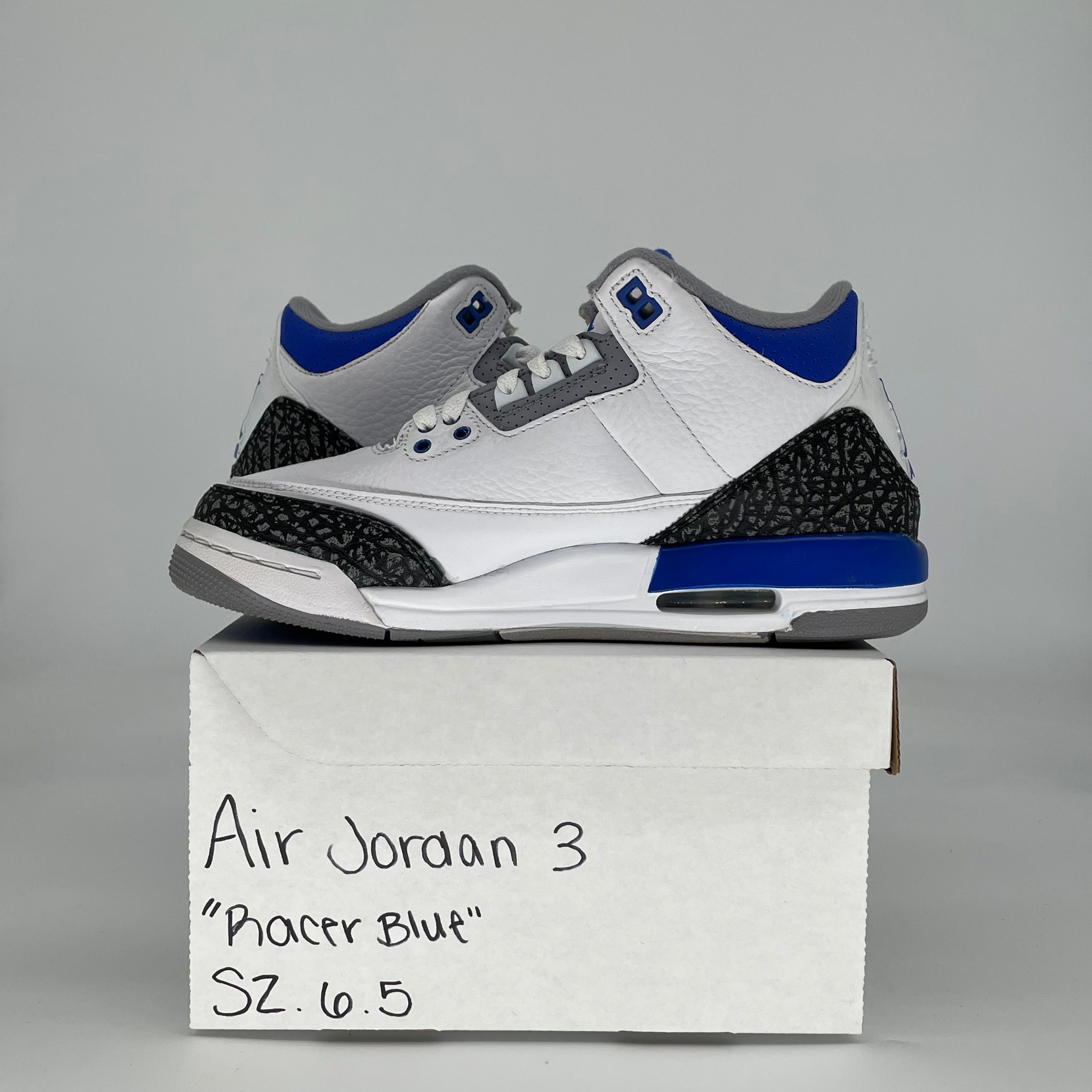 AIR JORDAN 3 RACER BLUE 398614-145 SIZE 6.5/8W