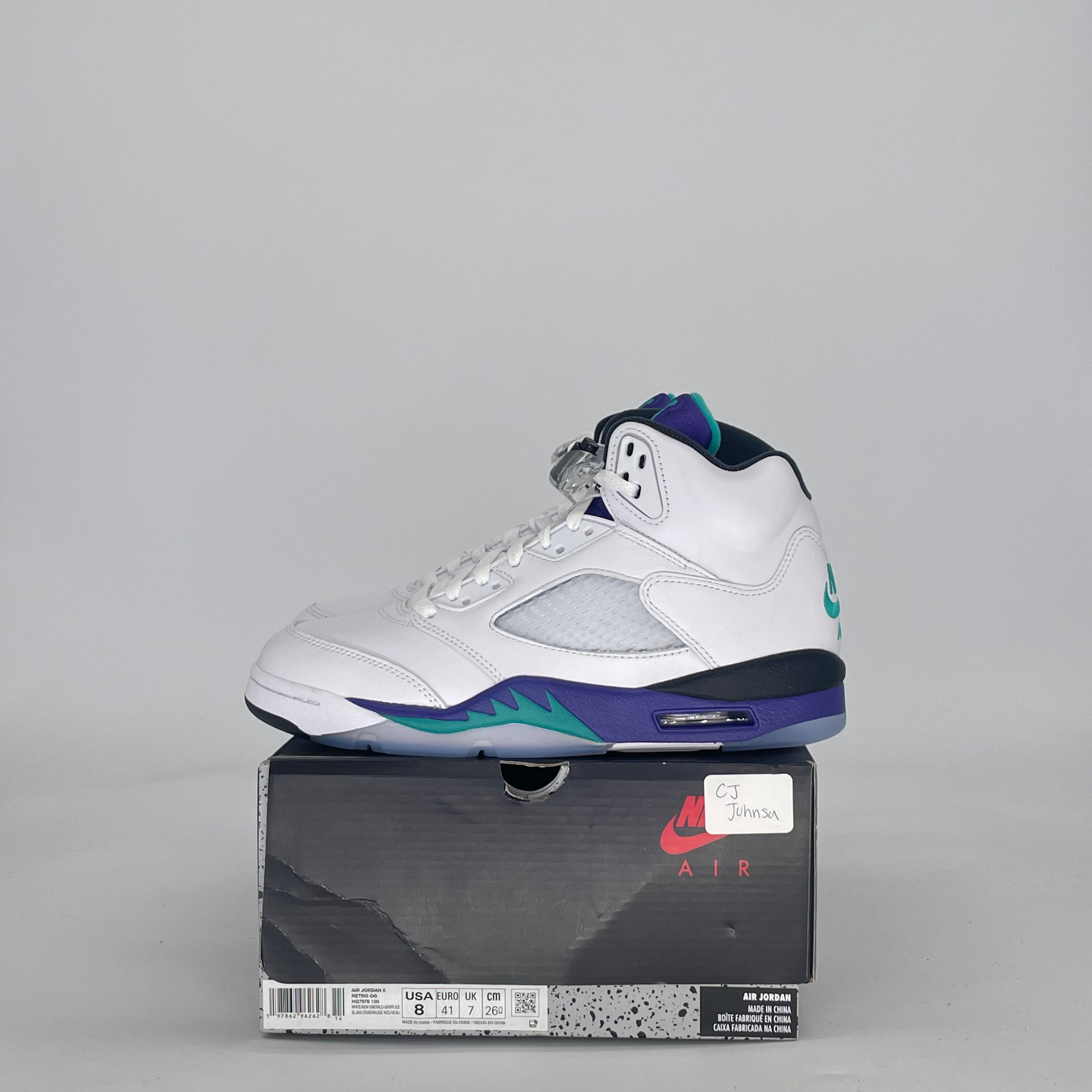 AIR JORDAN 5 GRAPE HQ7978-100 SIZE 8/9.5W