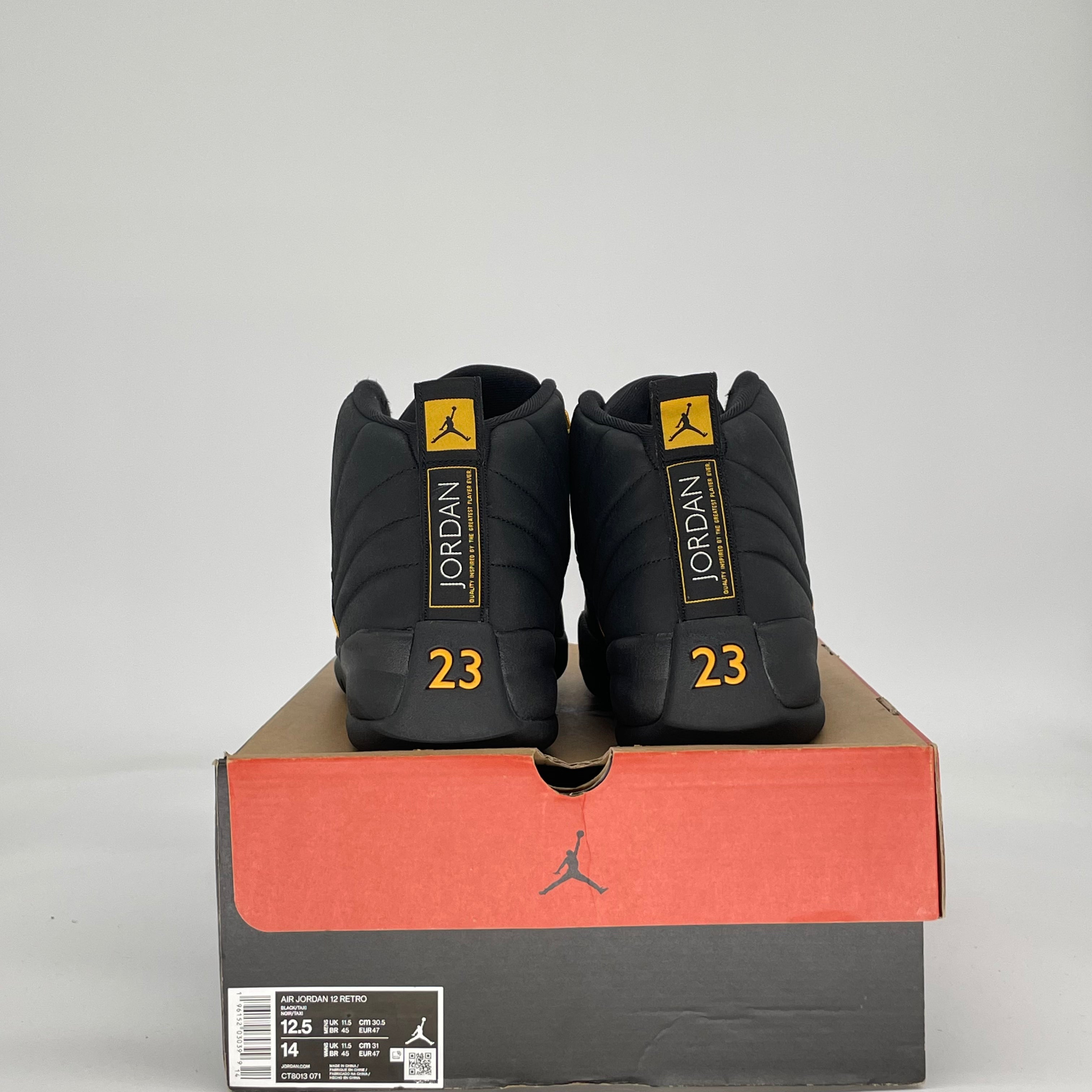 AIR JORDAN 12 BLACK TAXI CT8013-071 SIZE 12.5/14W