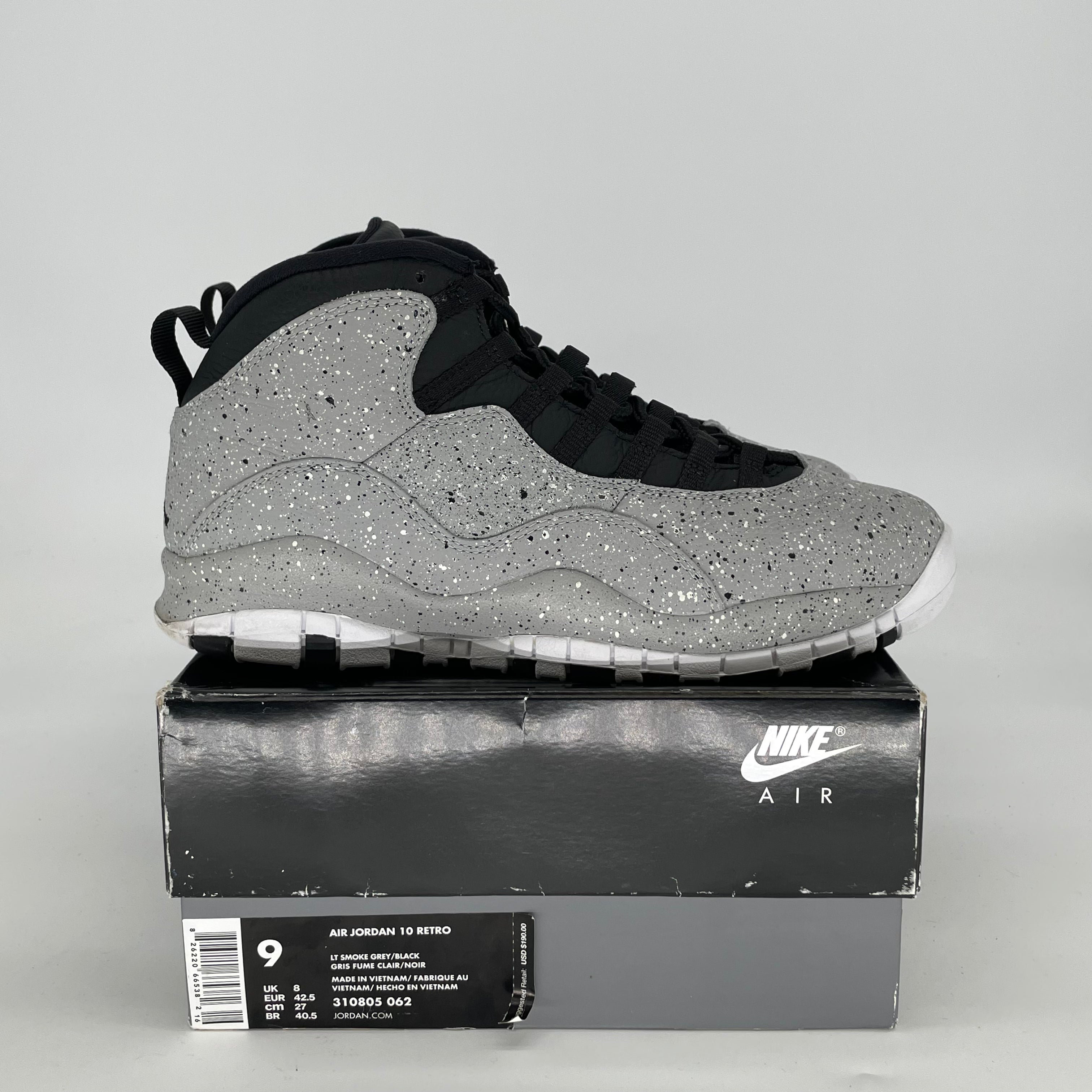 AIR JORDAN 10 LIGHT SMOKE GREY 310805-062 SIZE 9/10.5W